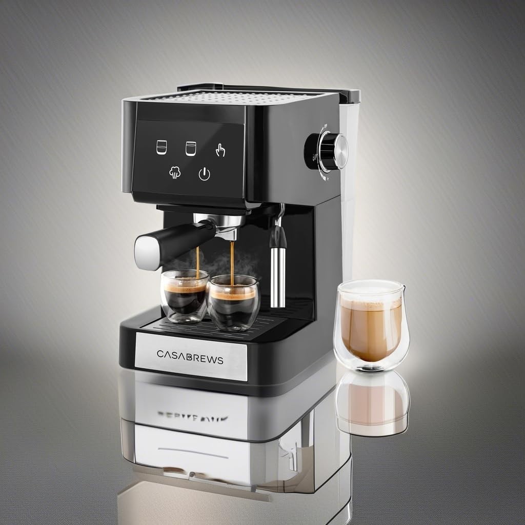 NEW 20 bar Double Espresso Coffee Machine Milk Frother Wand Detach Water Tank