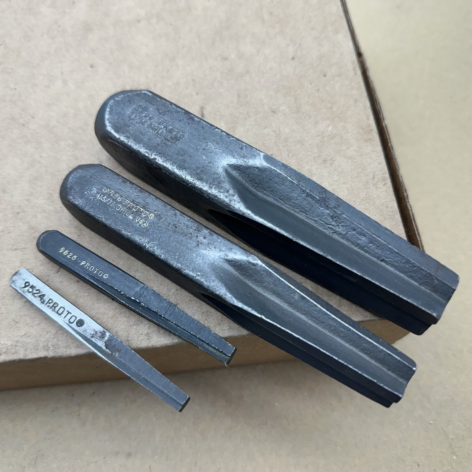Vintage PROTO Tools 9529 9528 9525 9524 SCREW EXTRACTORS Set Of 4 Made In USA