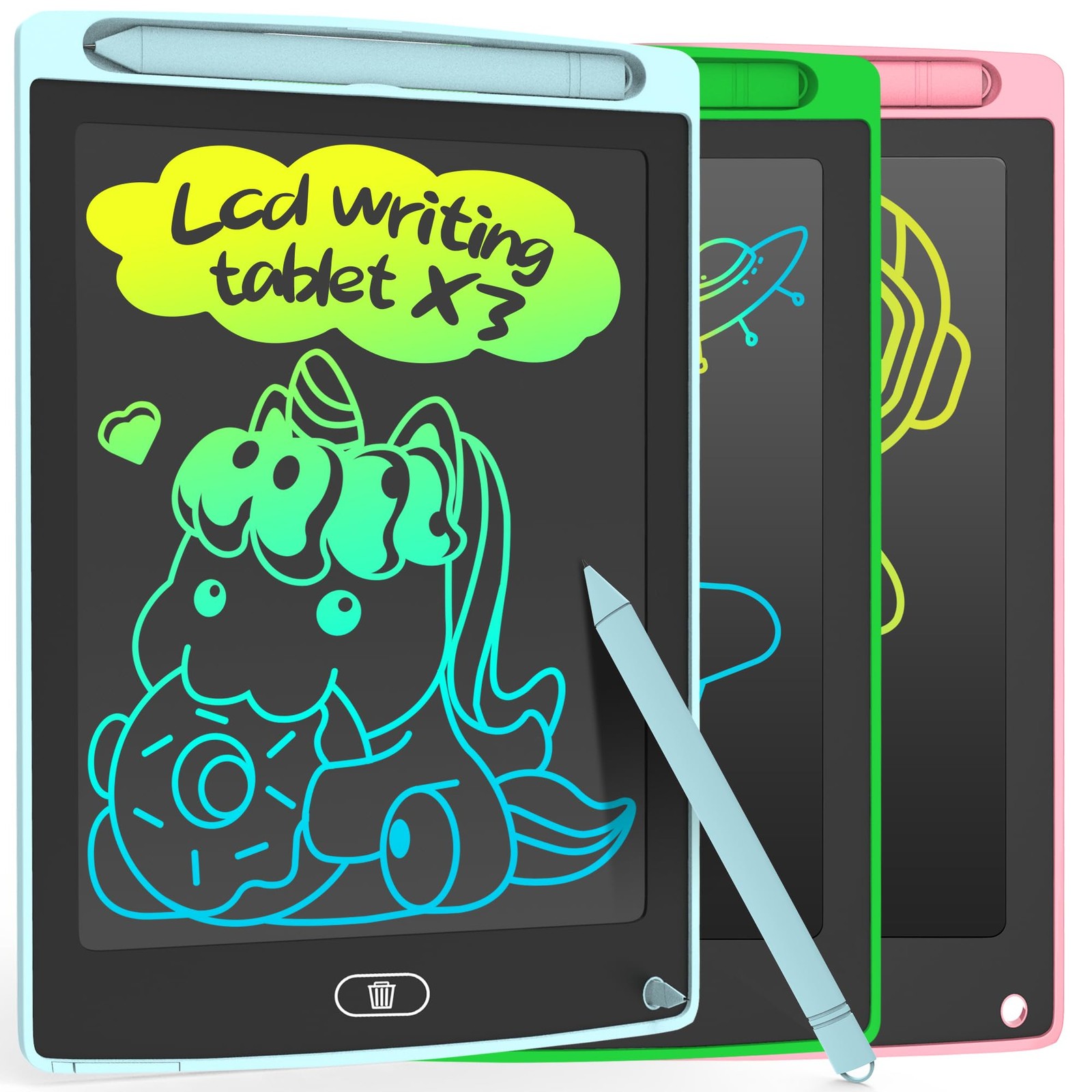 3 Pack LCD Writing Tablet, Colorful Toddler Drawing Tablet Doodle