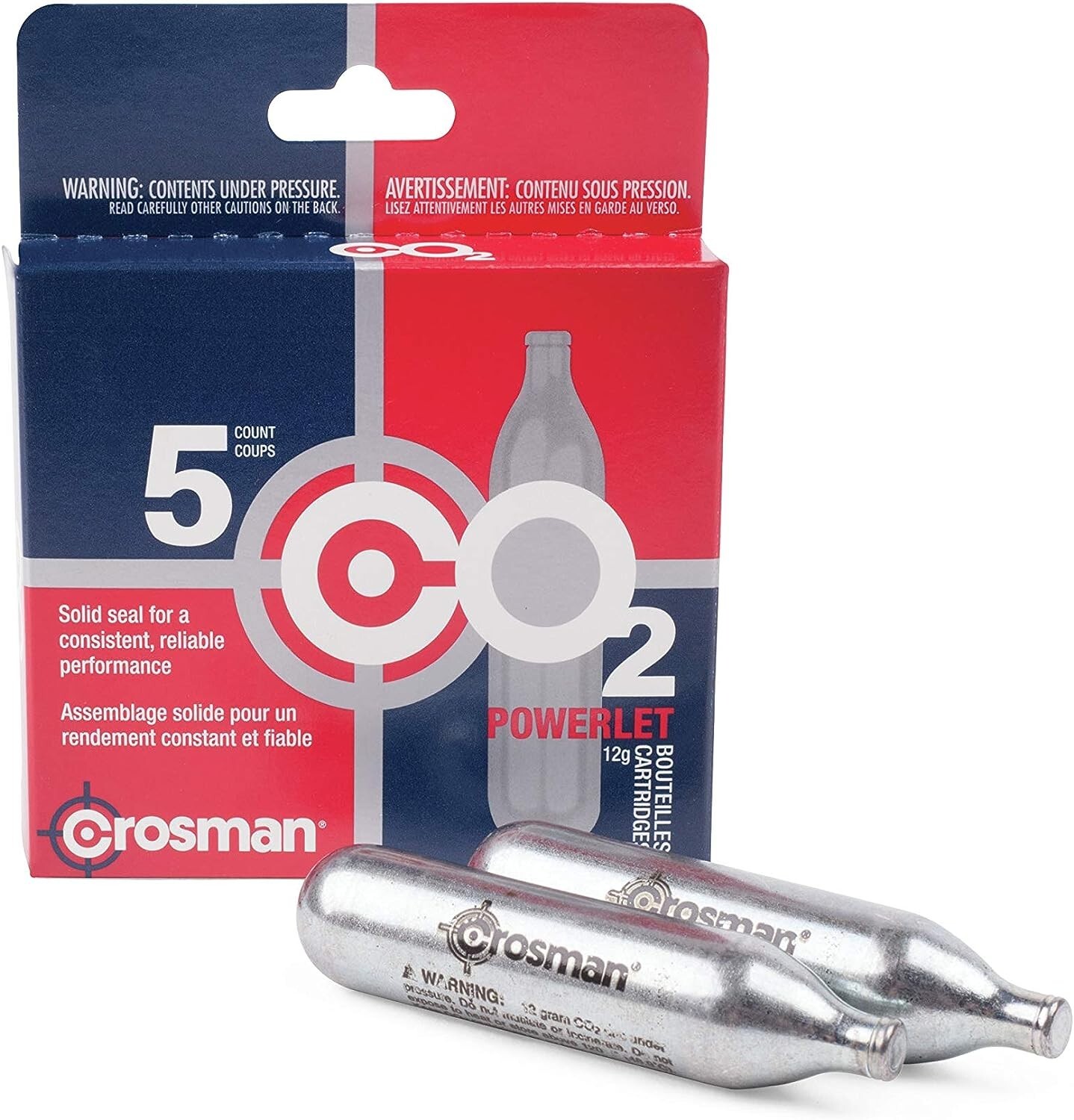 Crosman 12 Gram Co2 Powerlet Cartridges Air Gun Gas Pellet Rifle Pistol 5 Pack