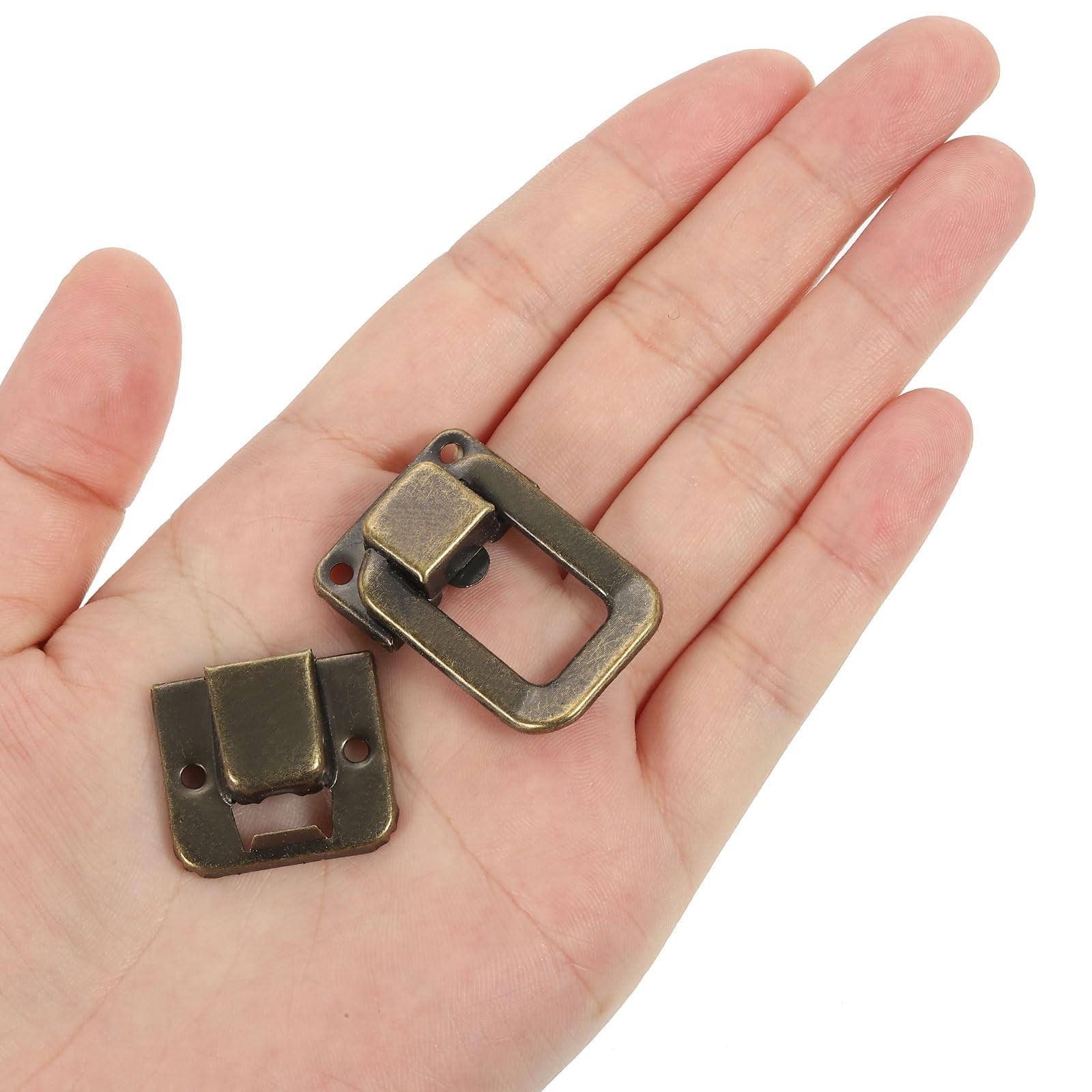 PATIKIL Toggle Catch Lock 1.4" x 0.9", 12 Pack Metal x Bronze