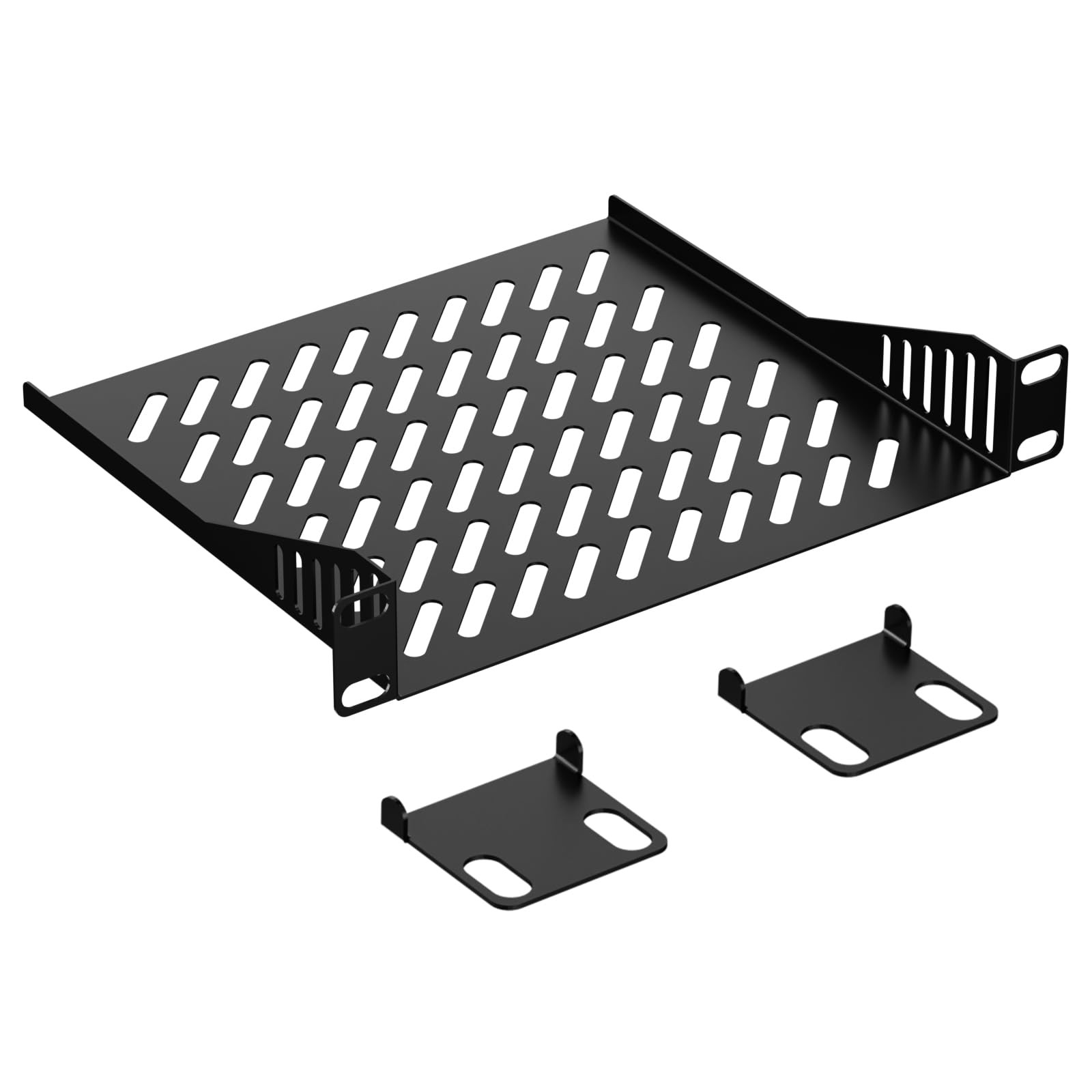 10 inch 1U Server Rack Shelf, Ventilated Rack-Mounted Cantilever Tray for 10"...