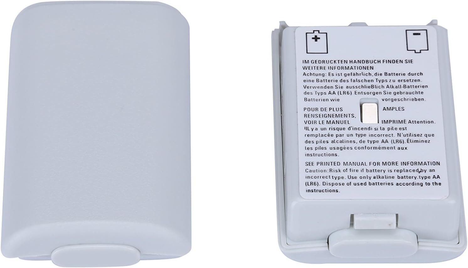 High-Quality 2-Pack White Battery Covers for Xbox 360 Controllers - Rechargeable