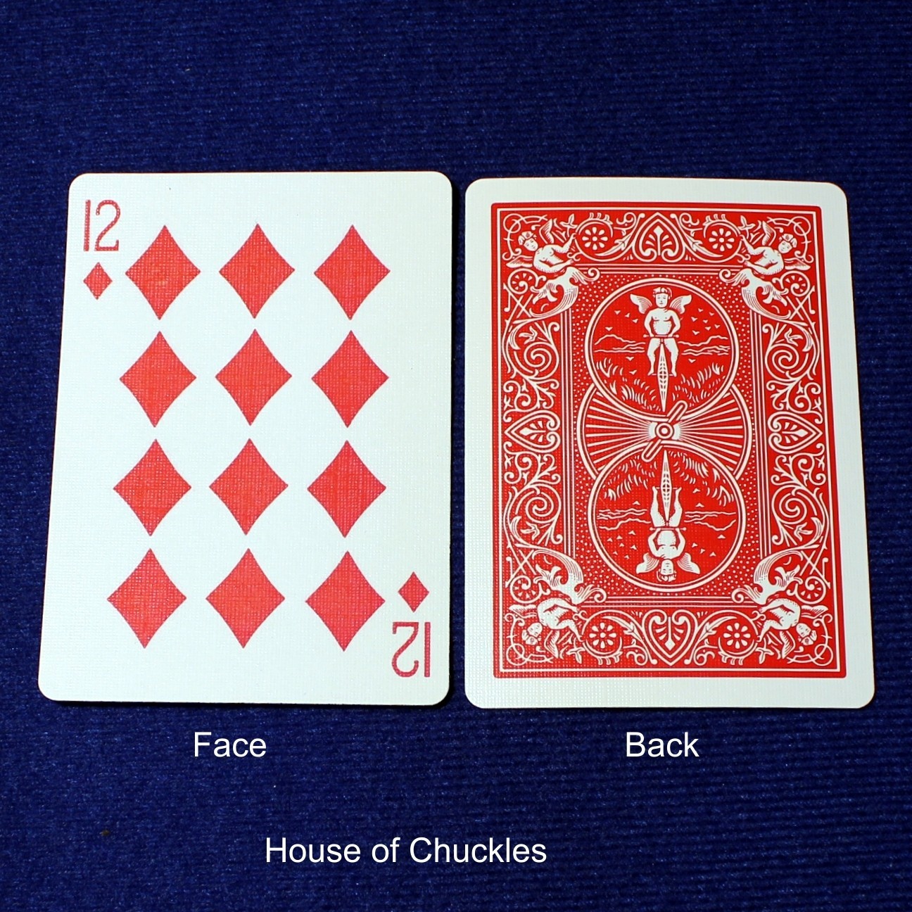 12 of Diamonds, Bicycle Printed Gaff Card, Red