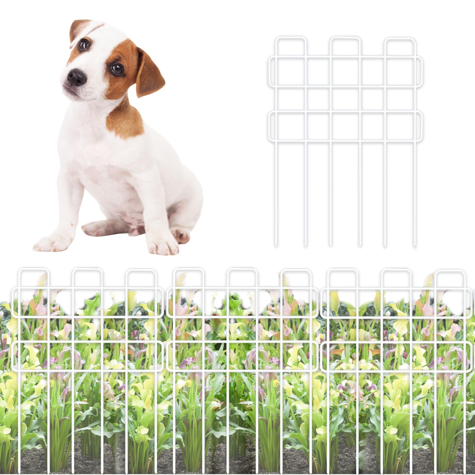Garden Fence Animal Barrier (10 Panels) 12in(L) x 16.5in(H) Small and Short D...