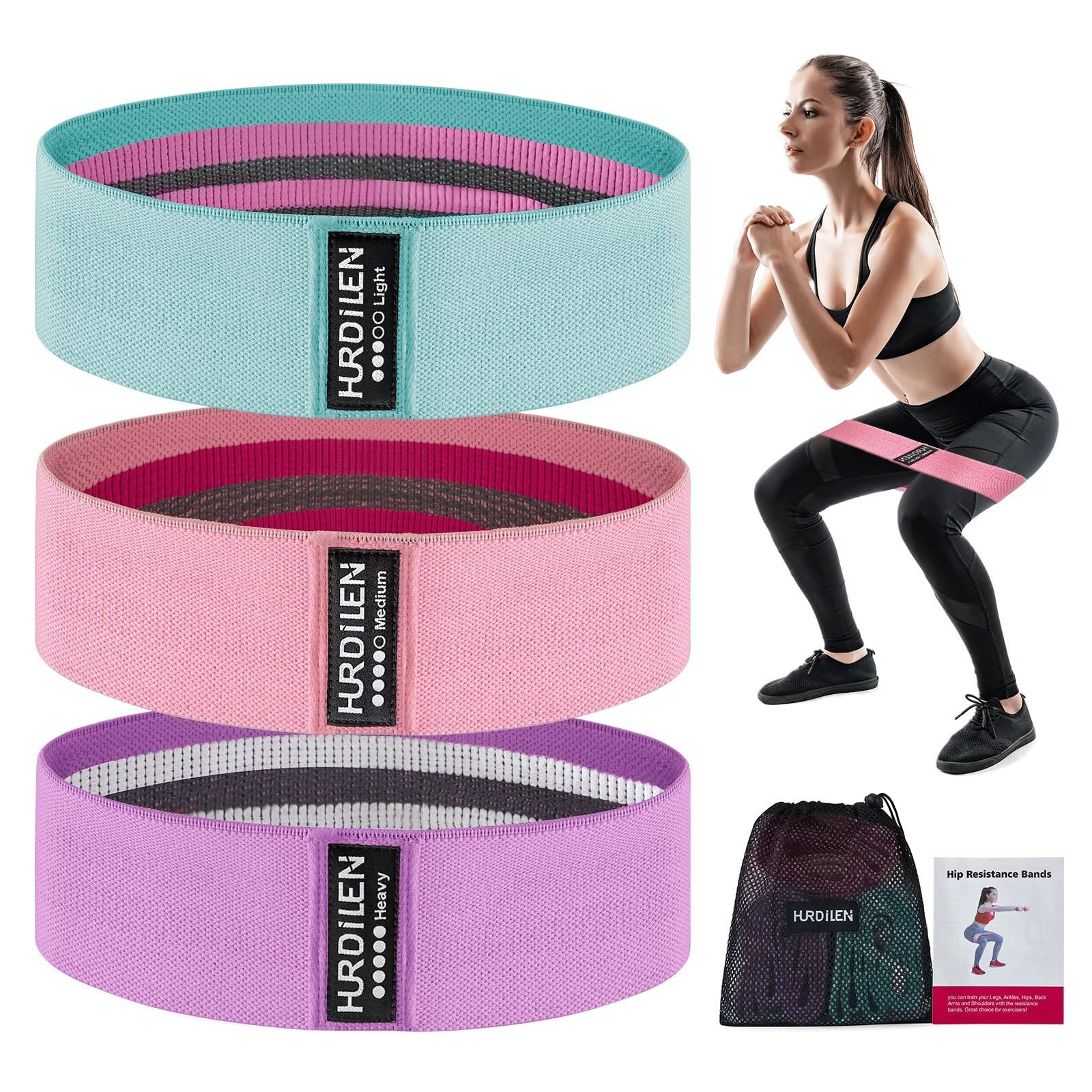 Resistance Bands Set: 3 Levels for Exercise, Home Fitness, Yoga, Strength Tra...
