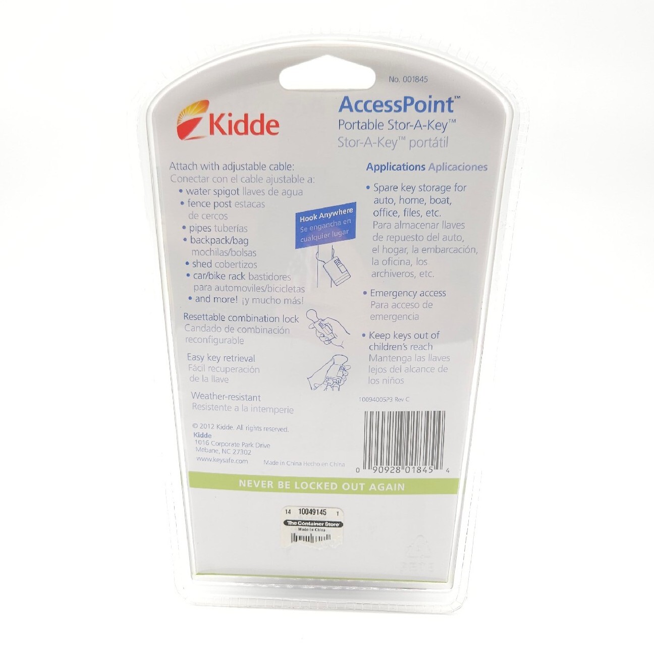 Kidde Access Point 001860 Portable Stor-A-Key Adjustable Cable Blue New Sealed