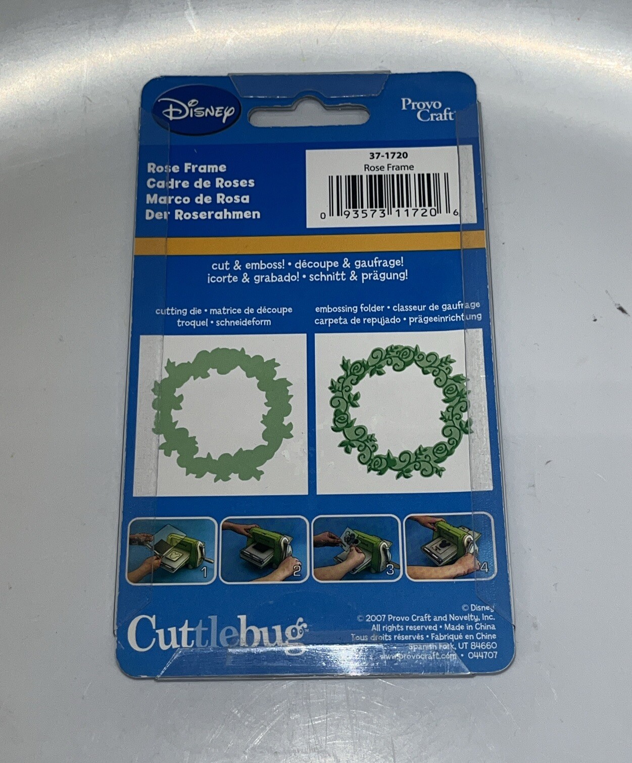 Provo Craft NIP Cuttlebug Disney Belle Rose Frame Cutting Die & Embossing Folder
