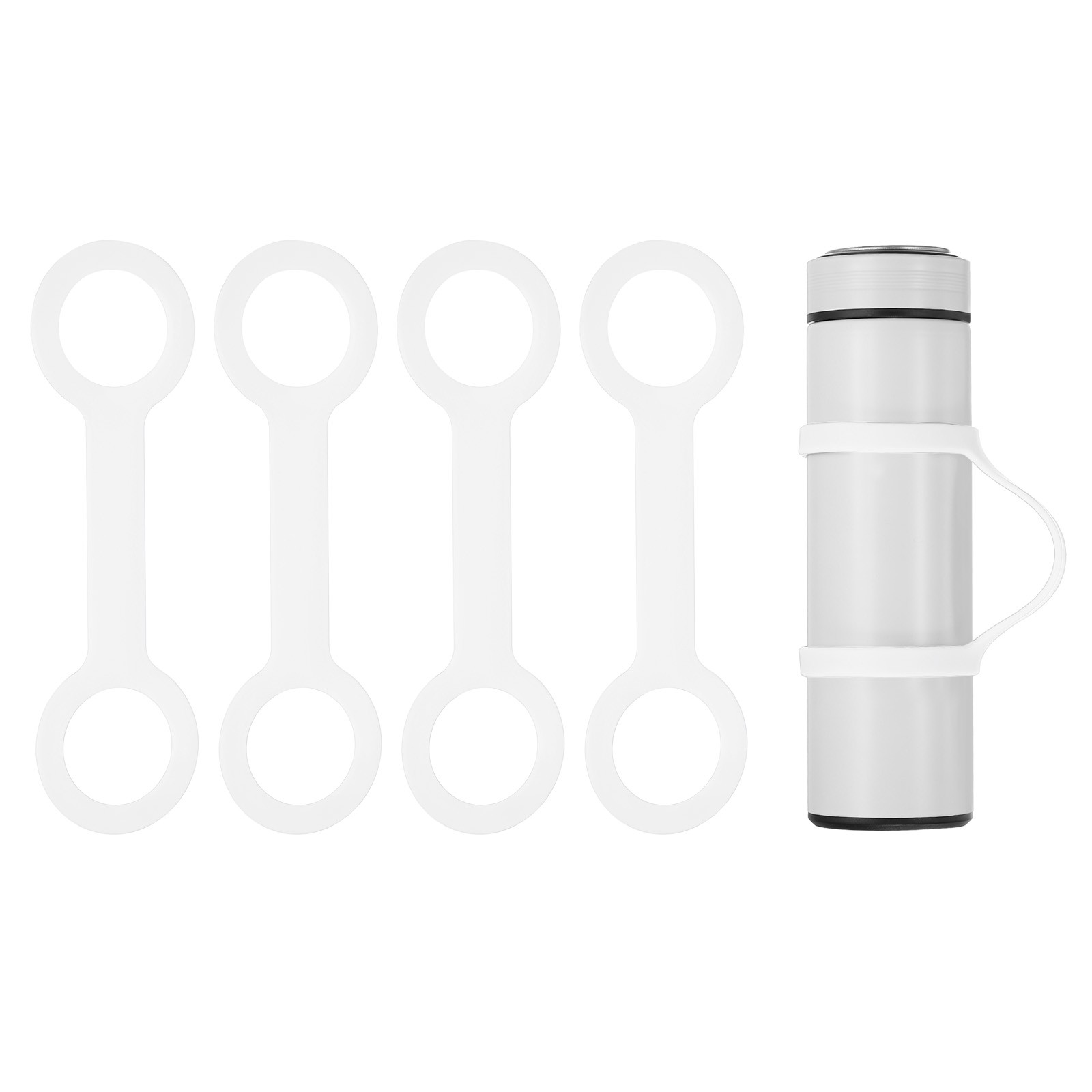 4 Pcs Water Bottle Carrier Grip Silicone Water Handle Grip, White