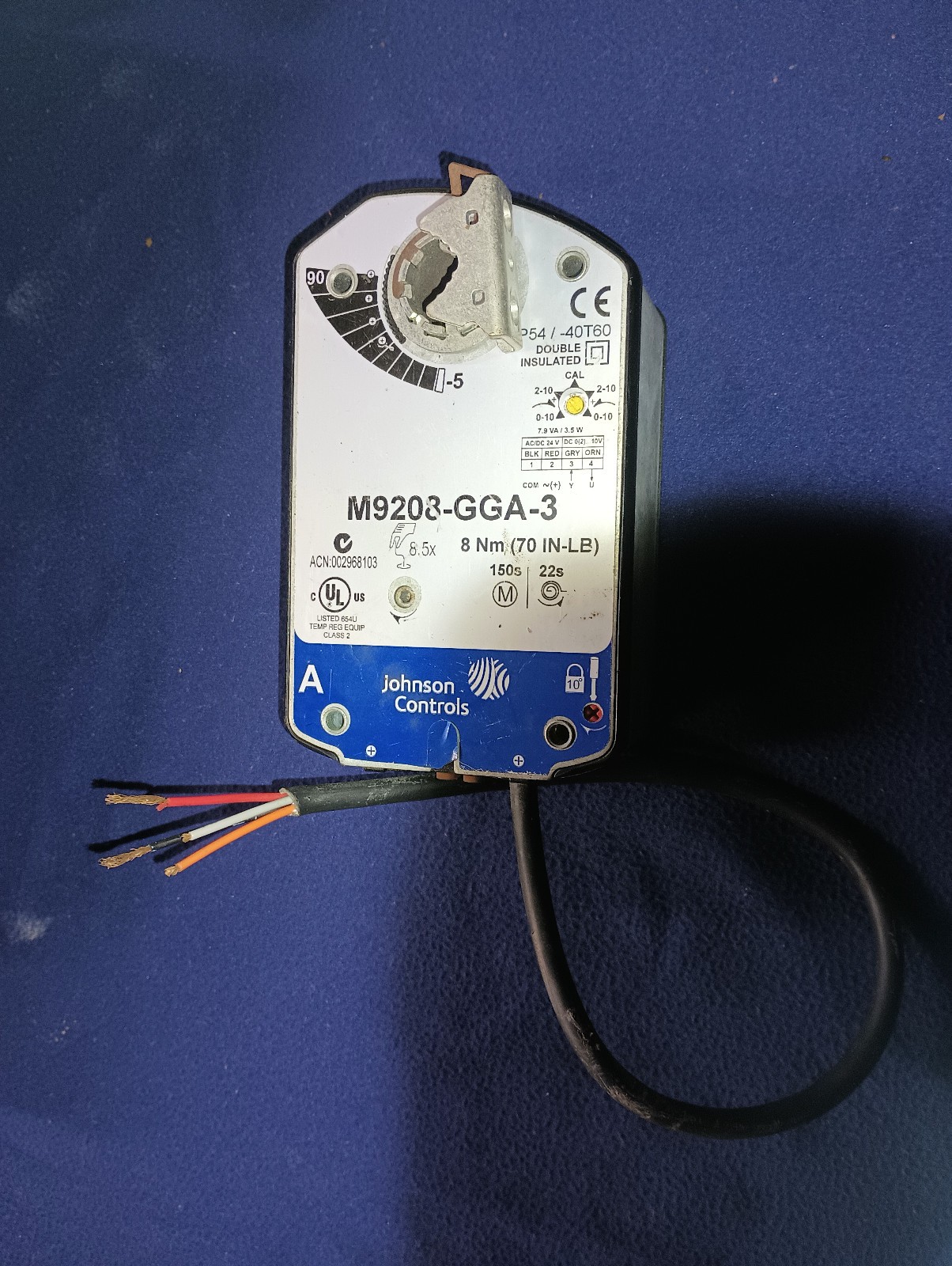 Johnson Controls M9208-GGA-3 Proportional Electric Return Actuator Damper spring