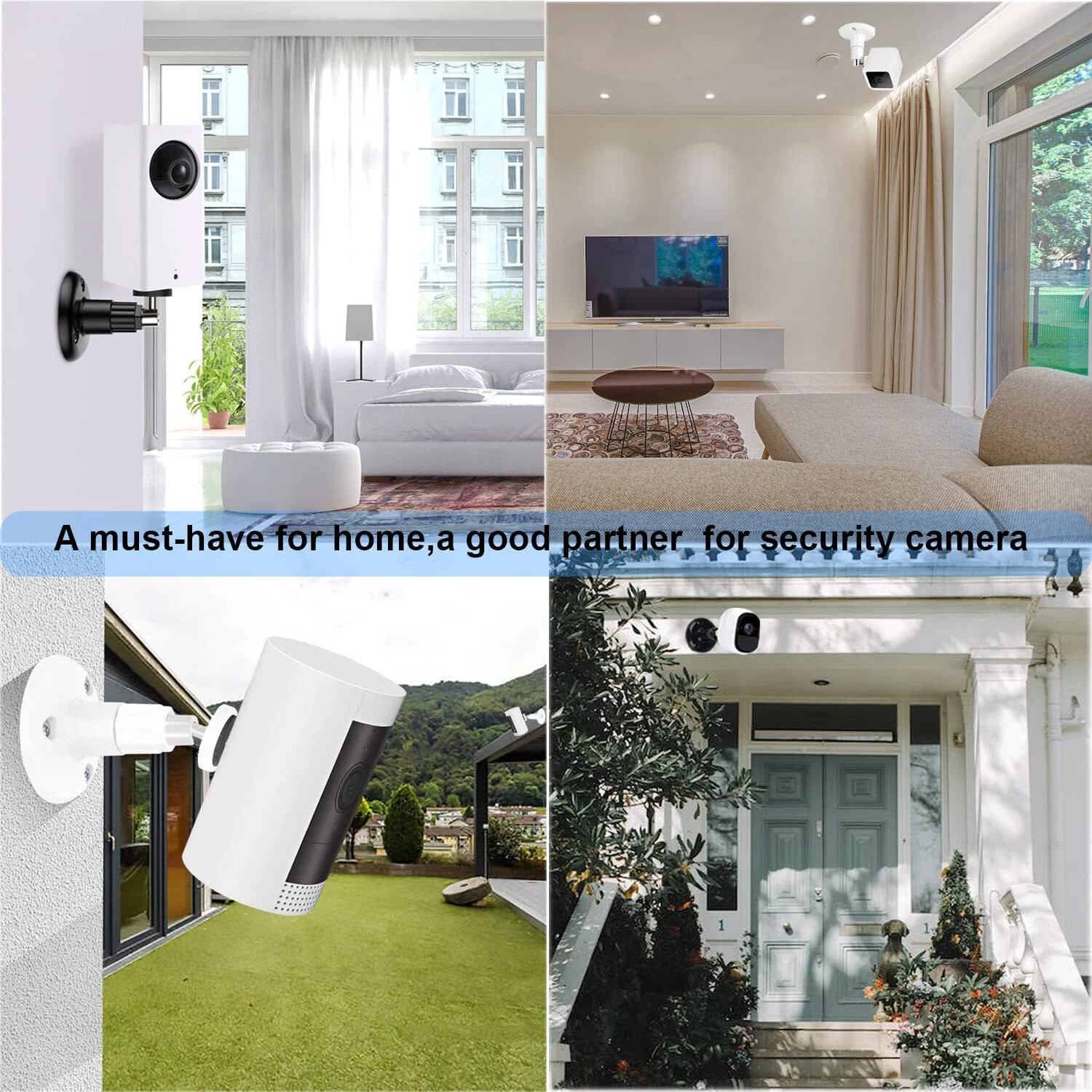 2P/Set Wall Mount Bracket For Security Camera 1/4" Screw Connector Universal New