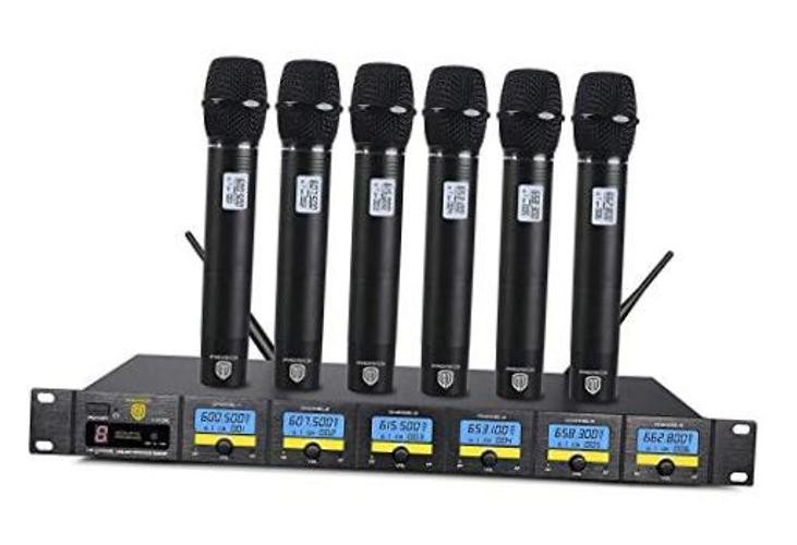 MX66 6-Channel UHF Wireless Microphone System with 6 Hand-held Microphones