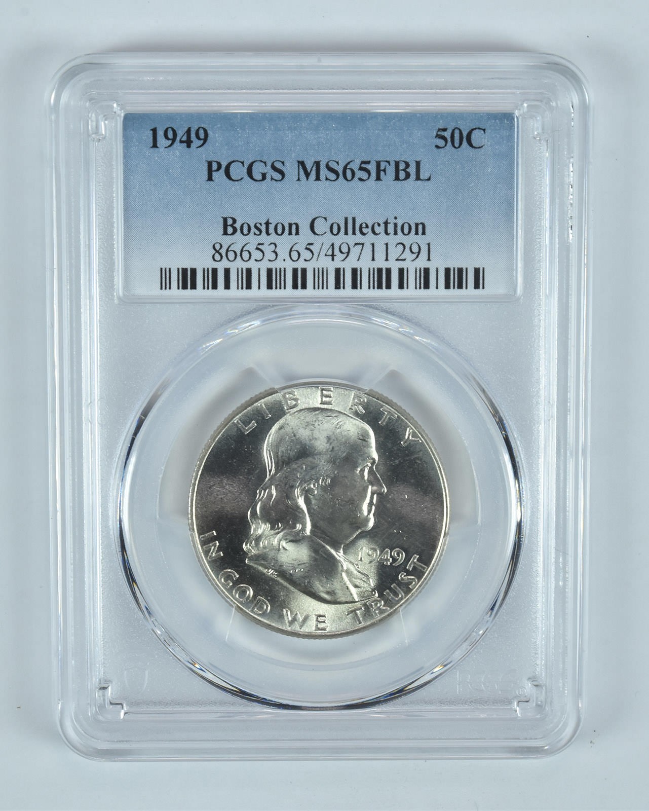 1949 Franklin Half Dollar Boston Collection MS65 FBL PCGS