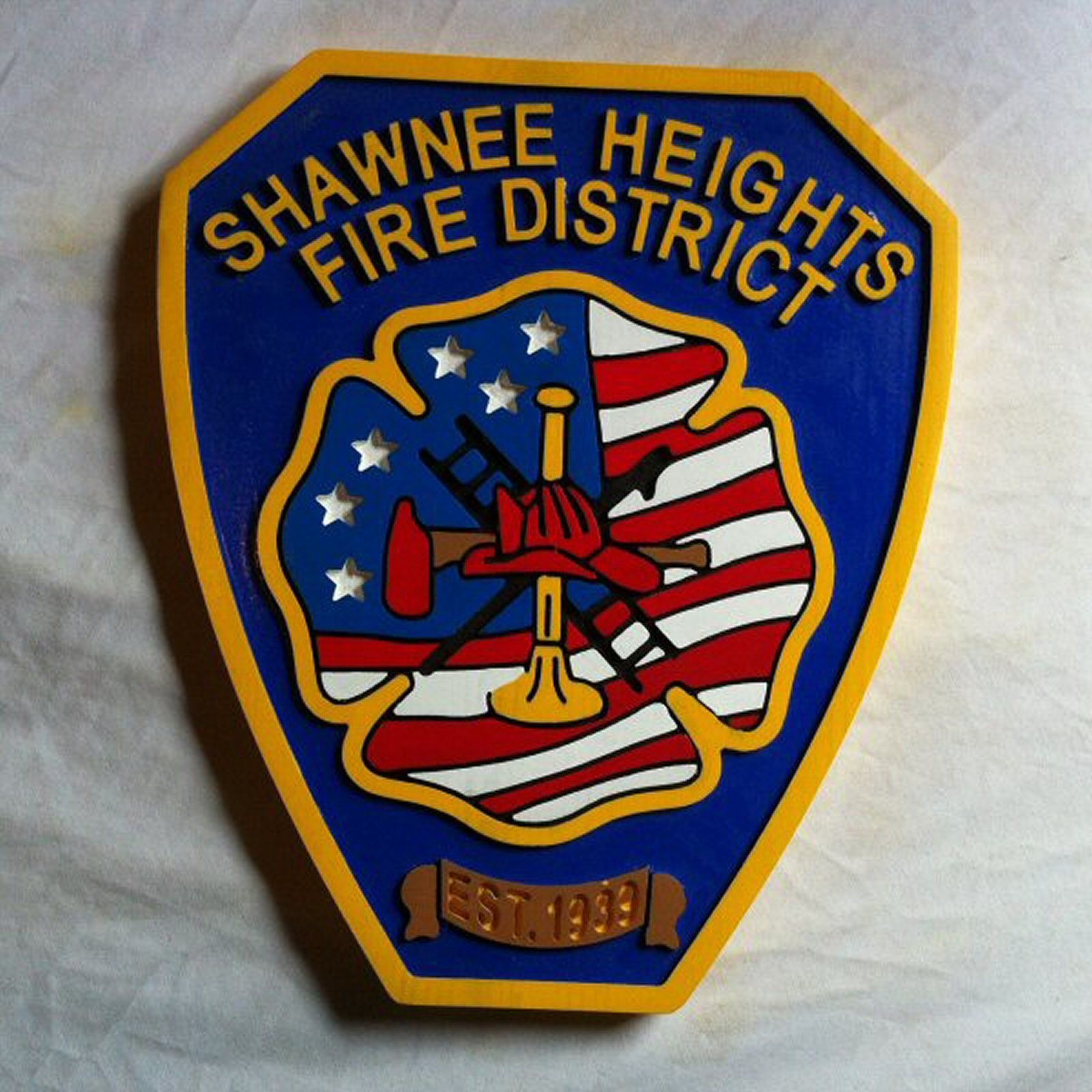 Shawnee Heights Fire Department 3d routed wood patch plaque sign Custom