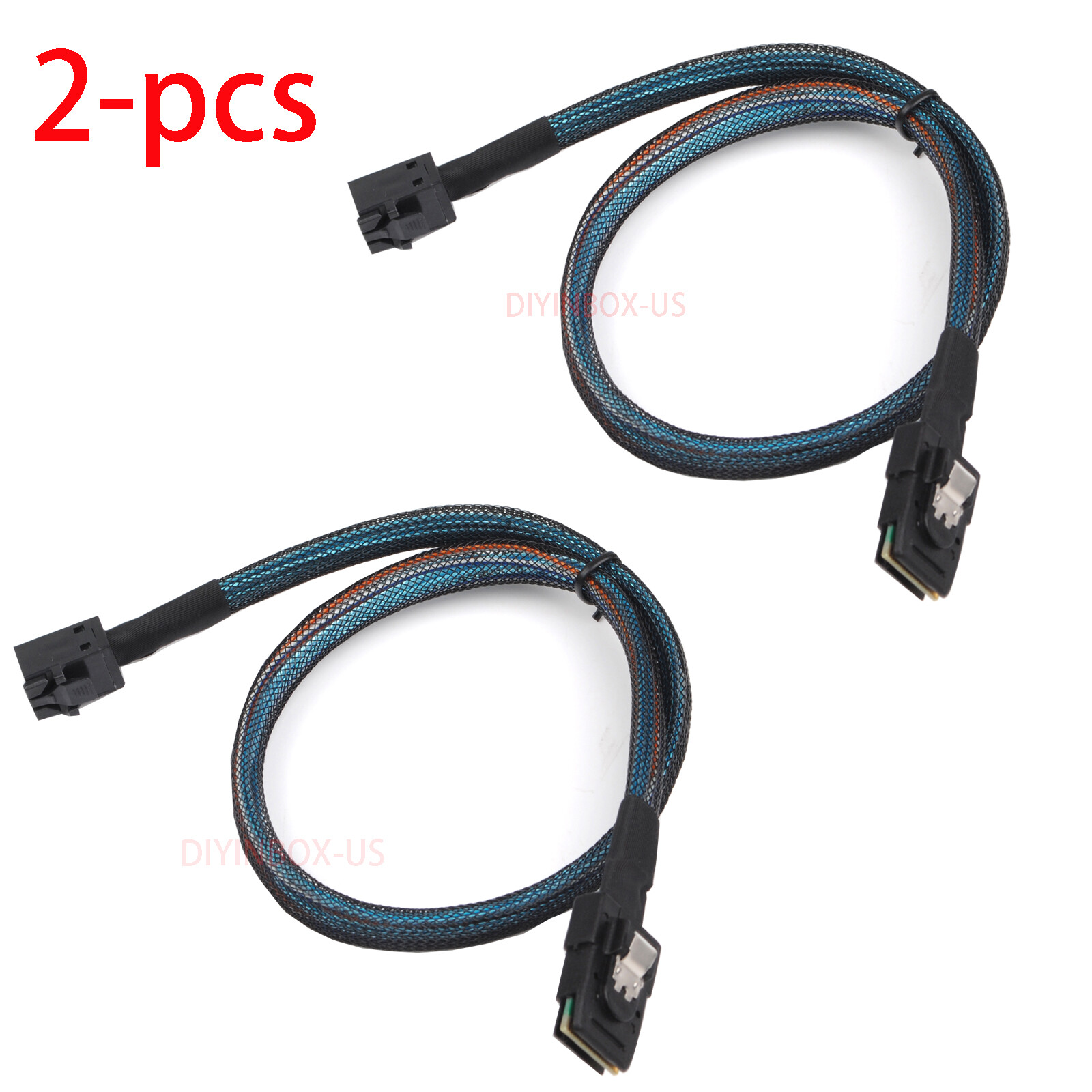 2-pcs Internal Mini SAS SFF-8087 to Mini SAS HD SFF-8643 Raid Data Cable 50cm