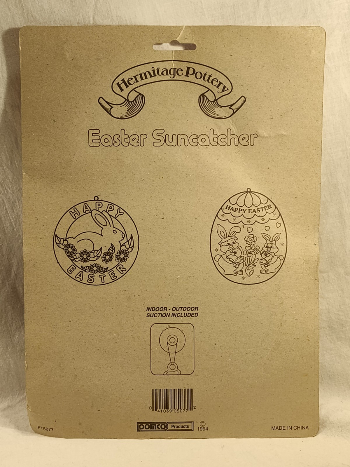 Hermitage Pottery Happy Easter Suncatcher Large 8"