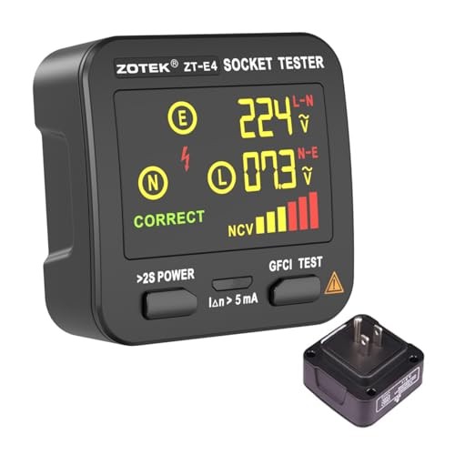 Socket Tester, Plug Tester for Electrical outlets,ZT-E4, Leakage Detector with