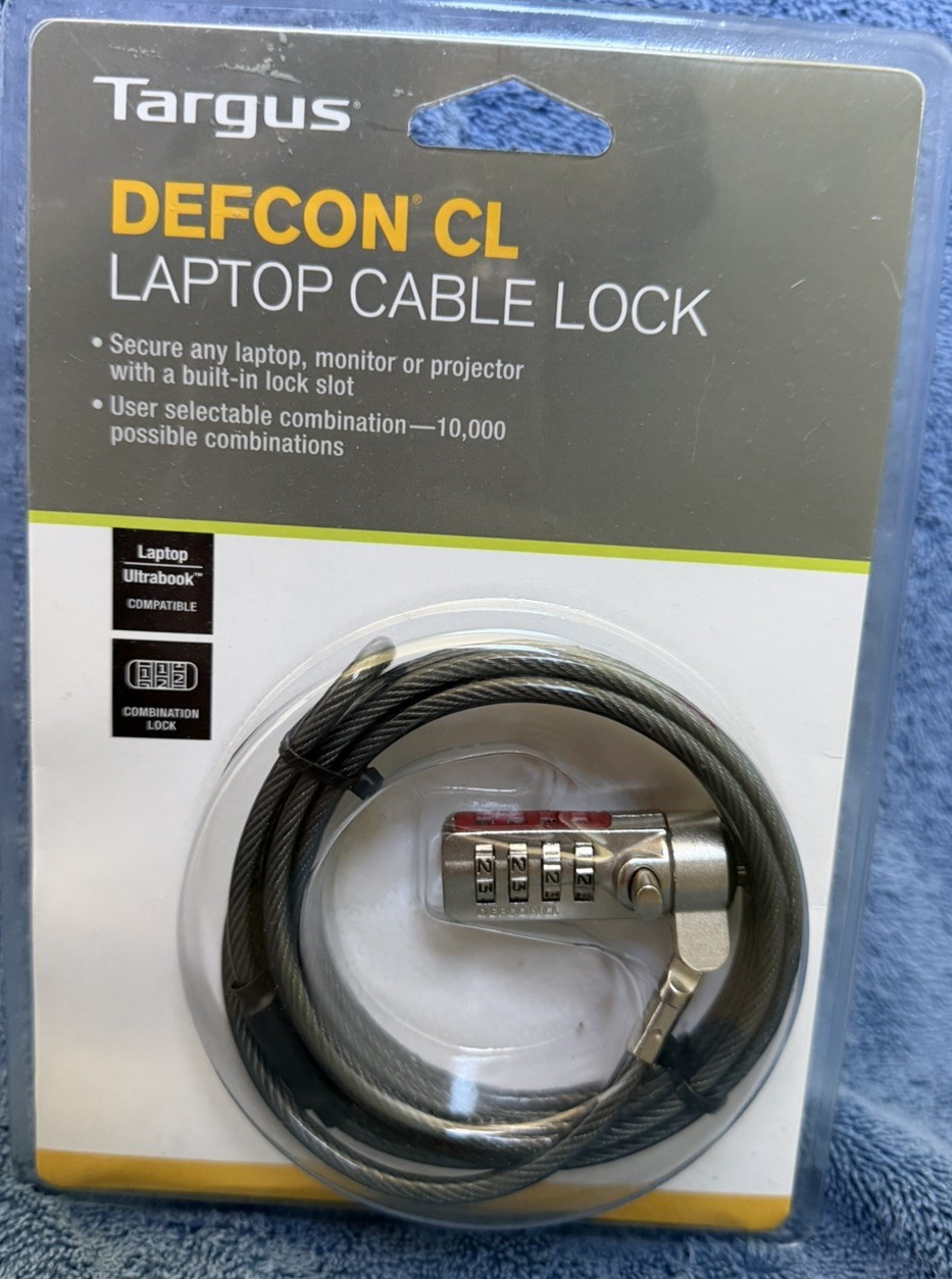 TARGUS Defcon CL Combination Lock Laptop Computer CABLE LOCK PA410U1 NIP NEW