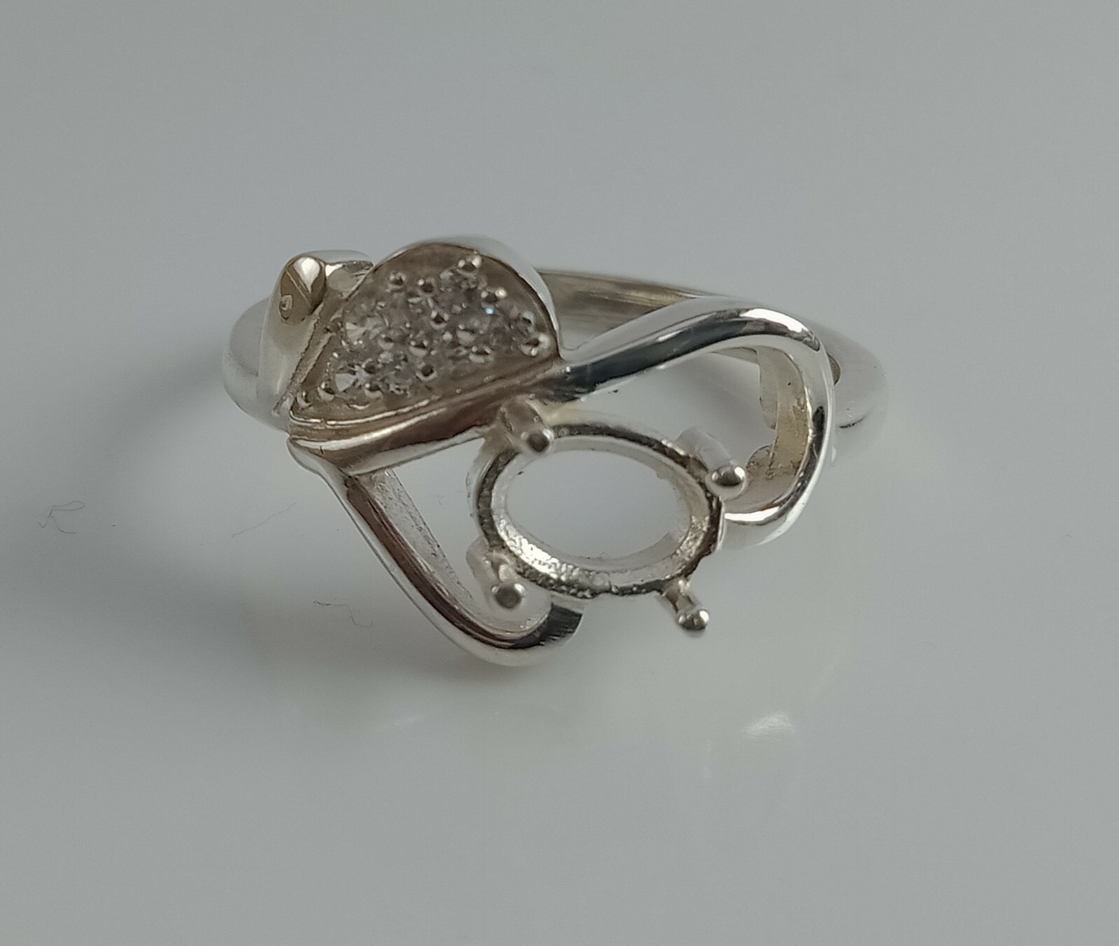 7X5MM Oval Semi Mount Ring-Unique Ring-Without Stone Ring-Prong Setting Ring