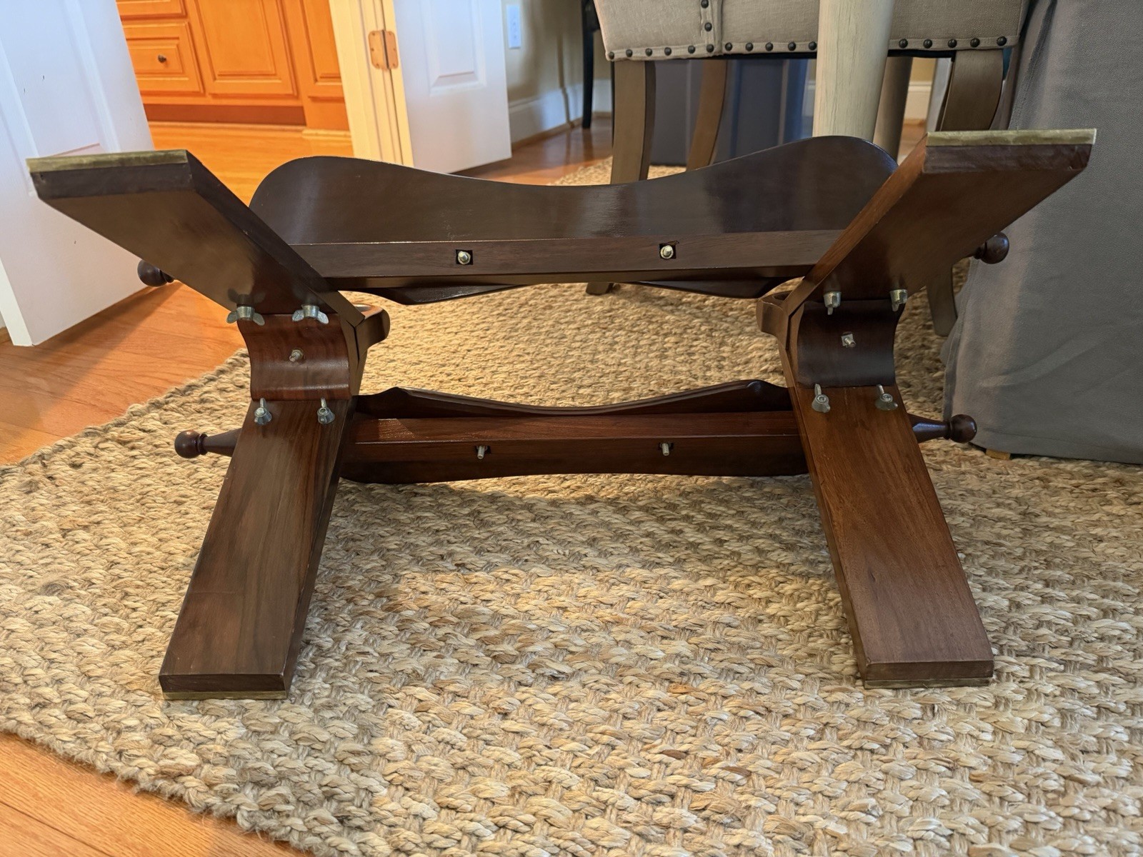 Vintage Camel Saddle Stool Ottoman Leather & Wood w/ Handles – Moroccan Style