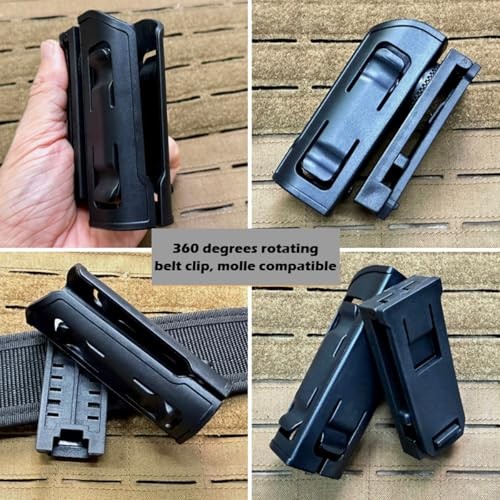 Quick Draw Tactical Flashlight Holster, Rotatable Tactical Molle Light Holder