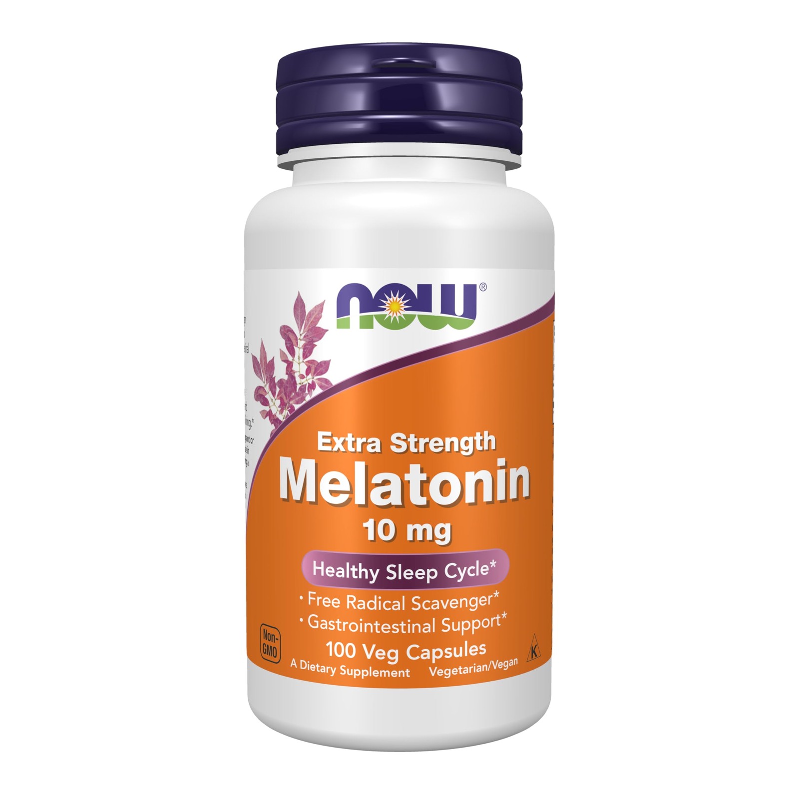 Melatonin 10mg Extra Strength 100 Veg Capsules Sleep Support NOW Foods