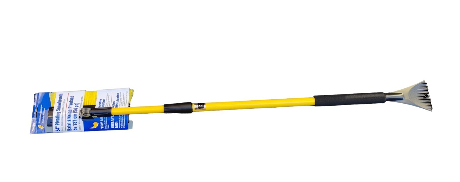 New Hoppy Hopkins 36-54" Pivoting Snow Broom w/ Window Ice Scraper 8.5" Brush