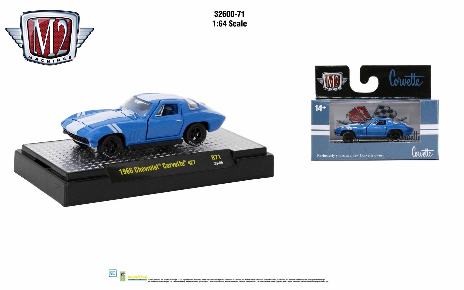 M2 Machines 1:64 Detroit Muscle 1966 Chevrolet Corvette 427 Release 71