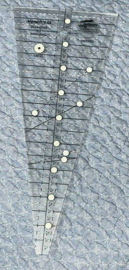 Creative Grids Non-Slip 22.5 Degree Triangle Dresden Plate Ruler CGREU3