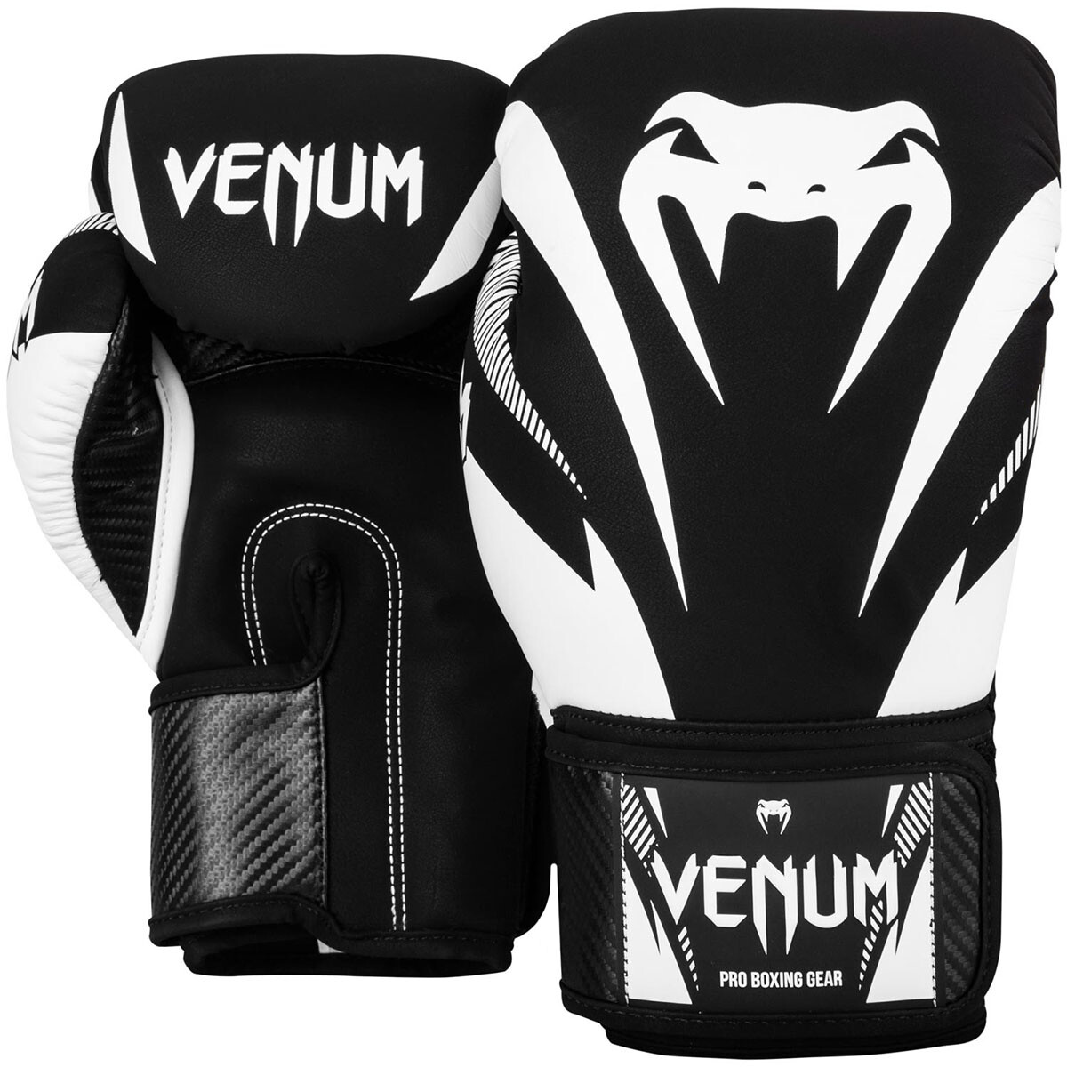 Venum Impact Hook and Loop Training Boxing Gloves - Black/White