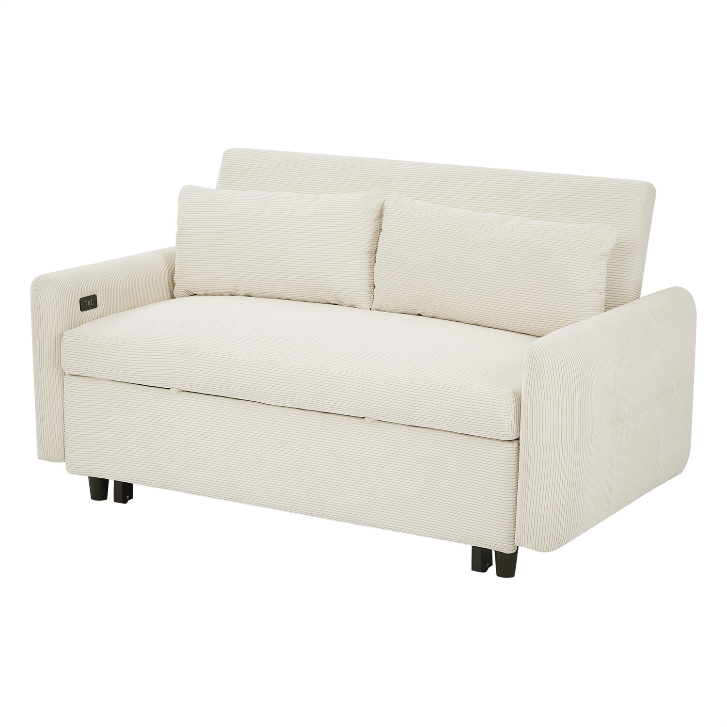 Convertible Sleeper Sofa Bed Loveseat Sofa with Pull Out Bed & USB Ports