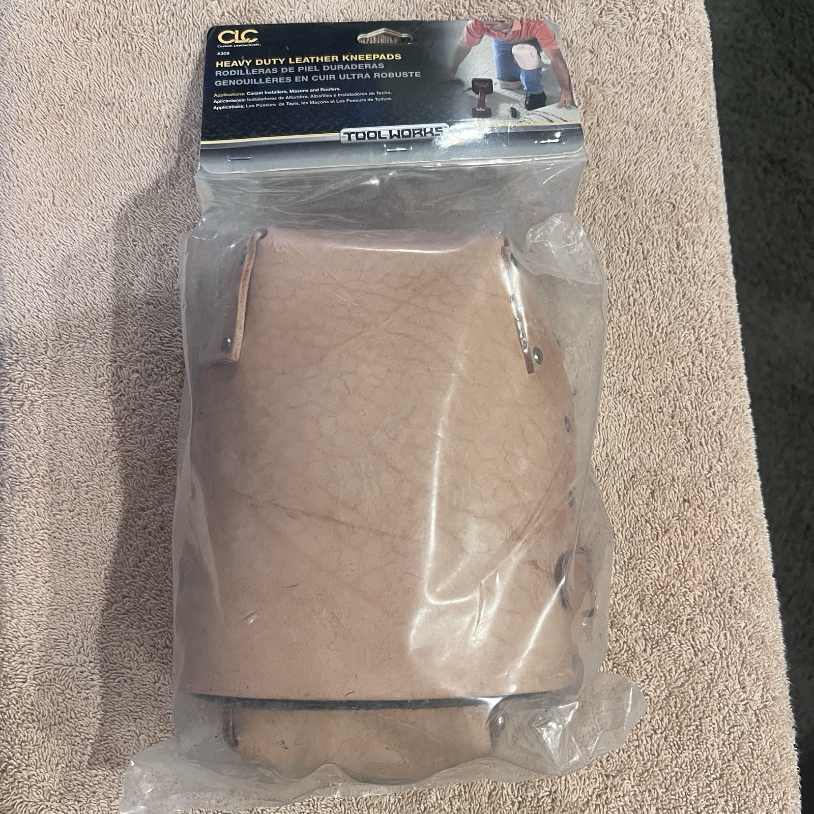 CLC Custom Leathercraft 309 Heavy Duty Leather Knee Pads Safety Work Tan