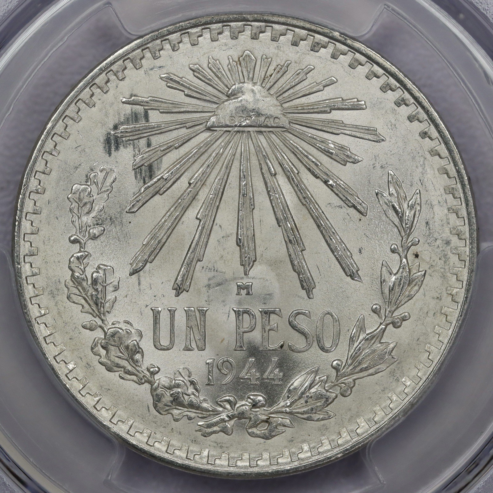 1944-M Mexico Peso KM-455 Ag - PCGS MS 66