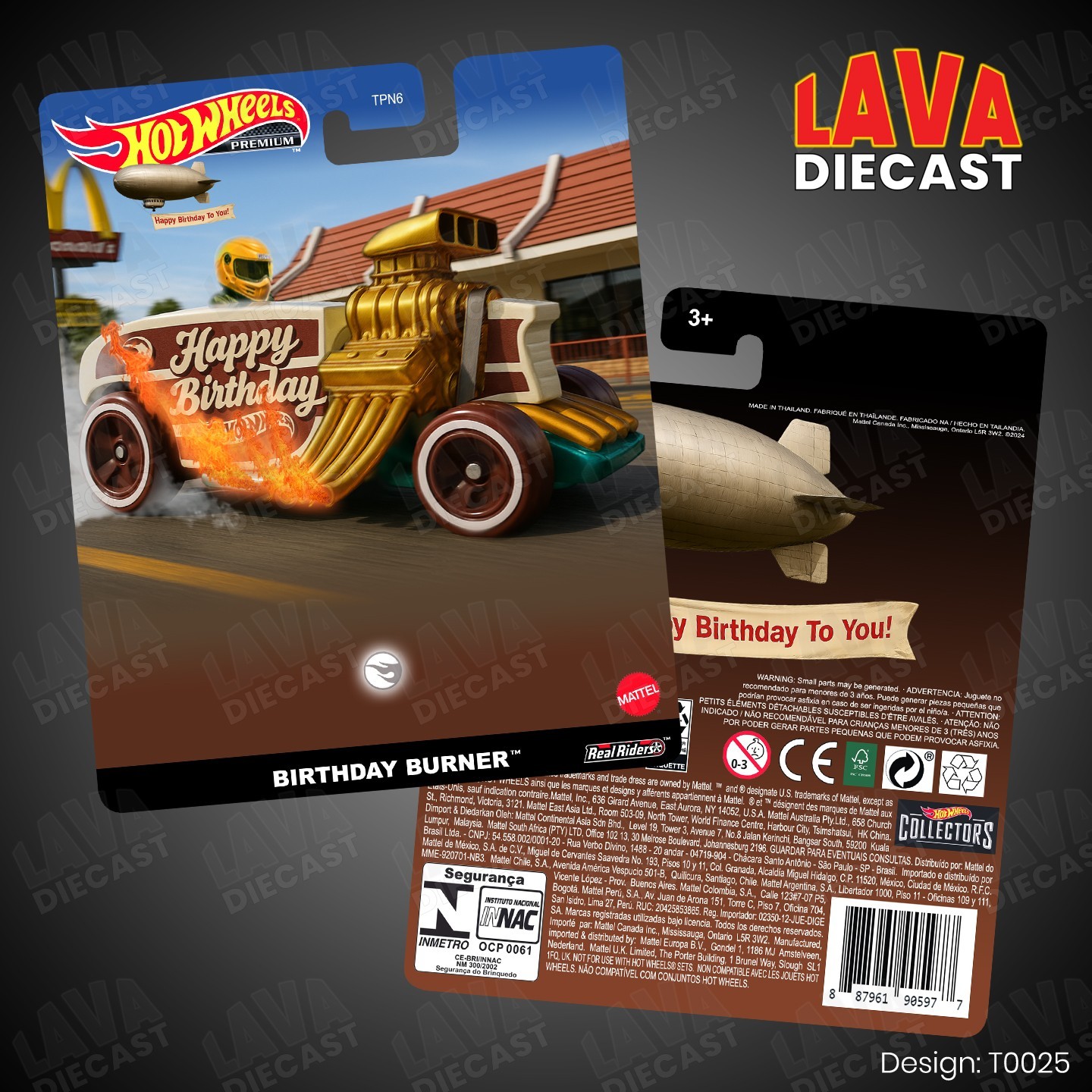 CUSTOM PREMIUM CARD HOTWHEELS TREASURE HUNT BIRTHDAY BURNER HW CELEBRATION RACER