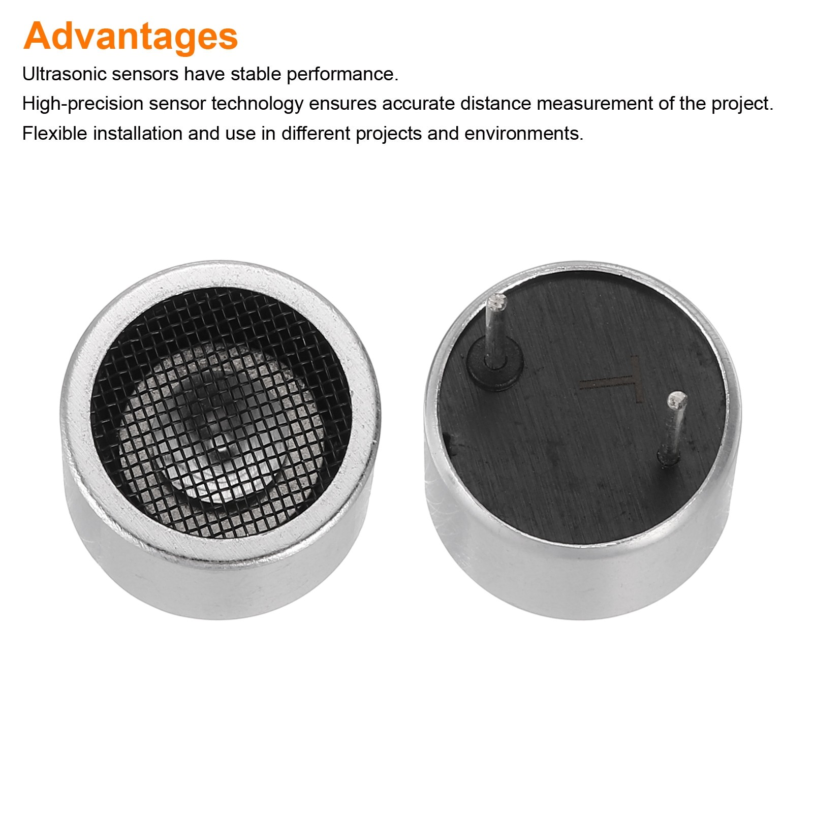 6 Pcs Ultrasonic Module Distance Sensor TCT40-16R/T High Precision, Silver