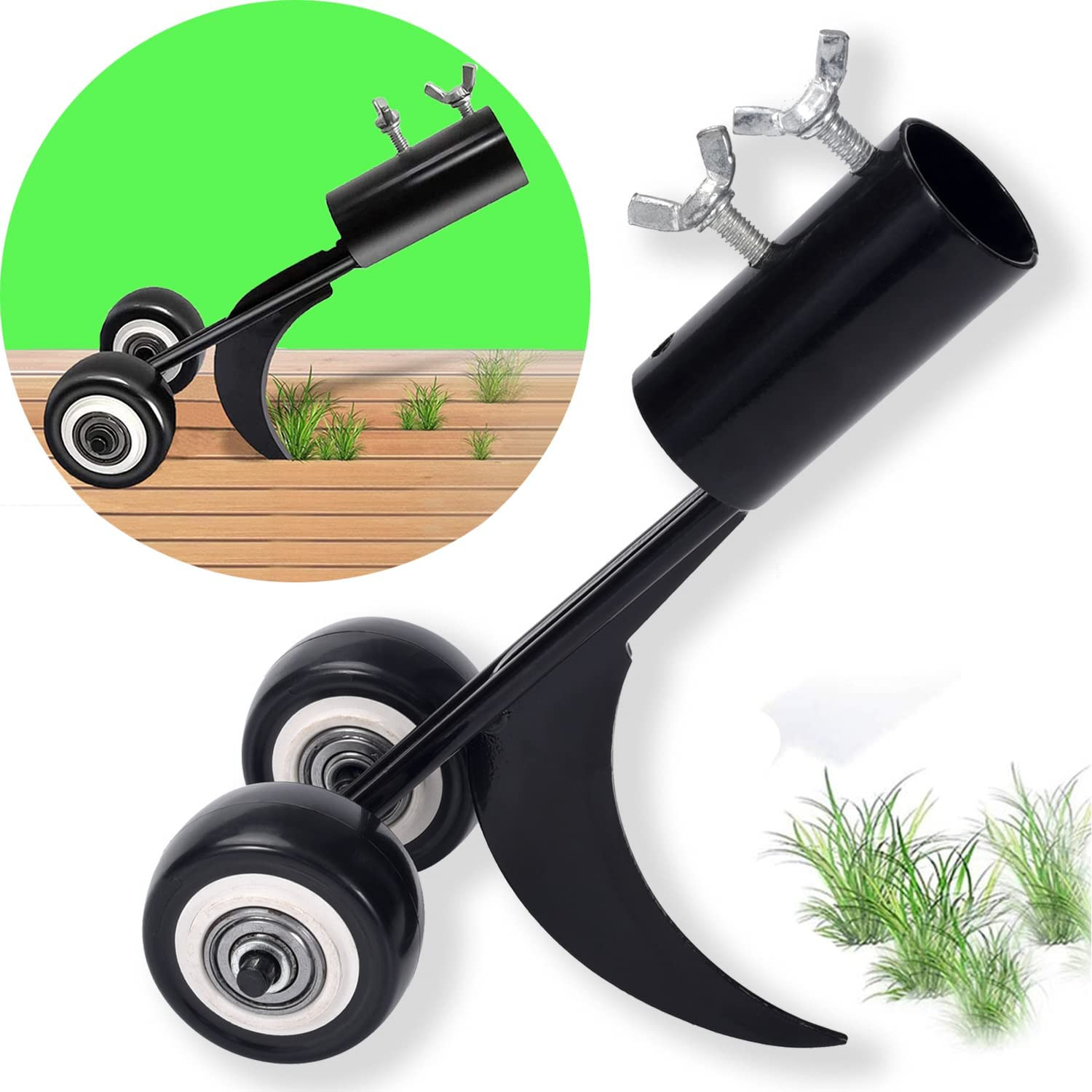 Crevice Weeding Tools with Wheels For Garden Patio Backyard Lawn Sidewalk NEW