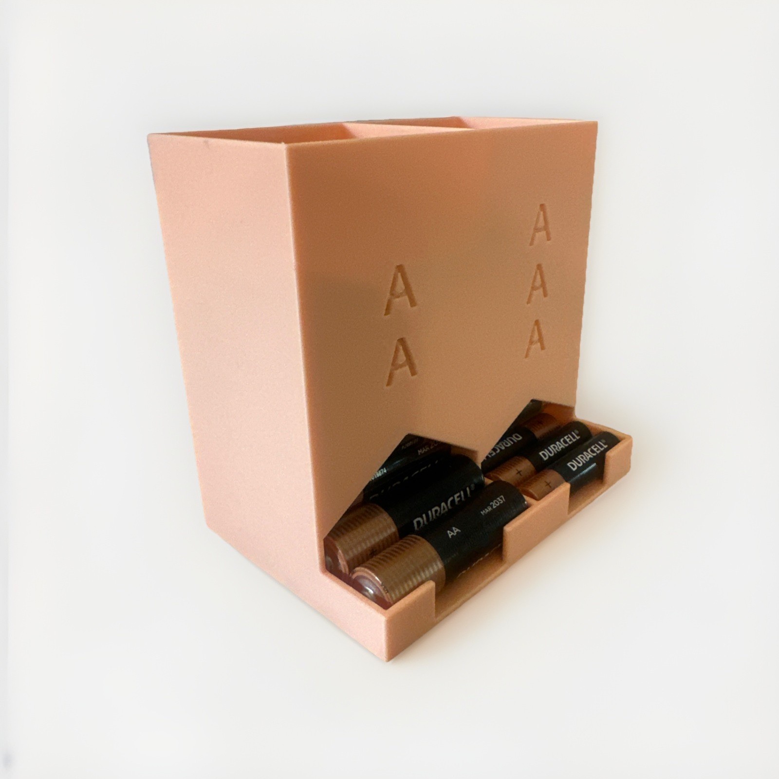 AA + AAA battery organizer storage holder dispenser home side by side organizer