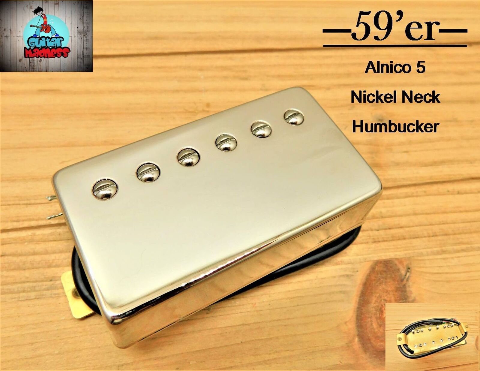 G.M. 59'er Alnico 5 Nickel Humbucker Neck (50mm) (4-wire)