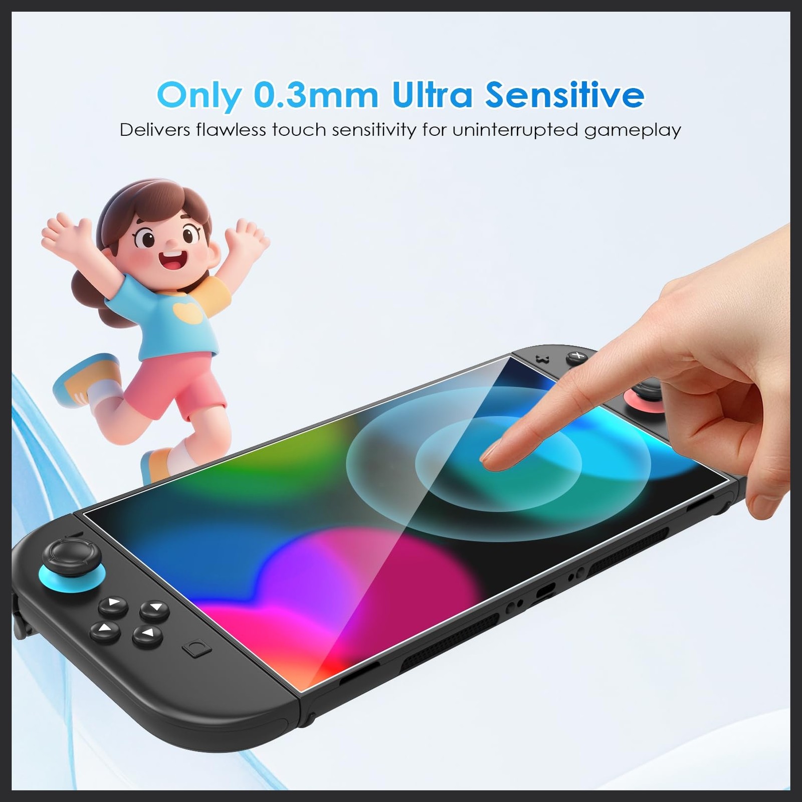 2X PROMO Bundle Switch 2 & OLED 7.9" Screen Protector 3-Pack Tempered Glass A...