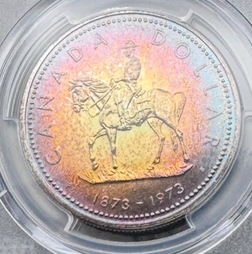 1973 Canadian silver  RCMP Centennial Coin NGC SP67