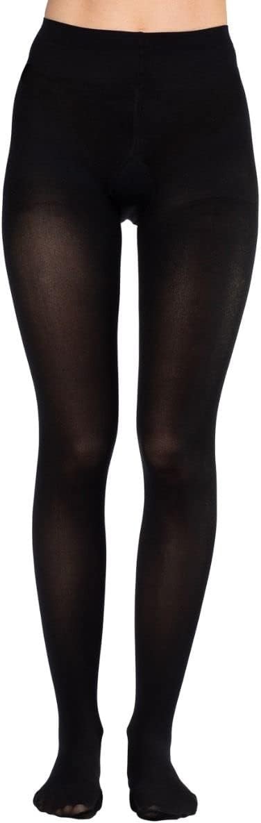 Dr. Comfort Women's Microfiber Opaque Pantyhose 20-30mmHg (Black) Large