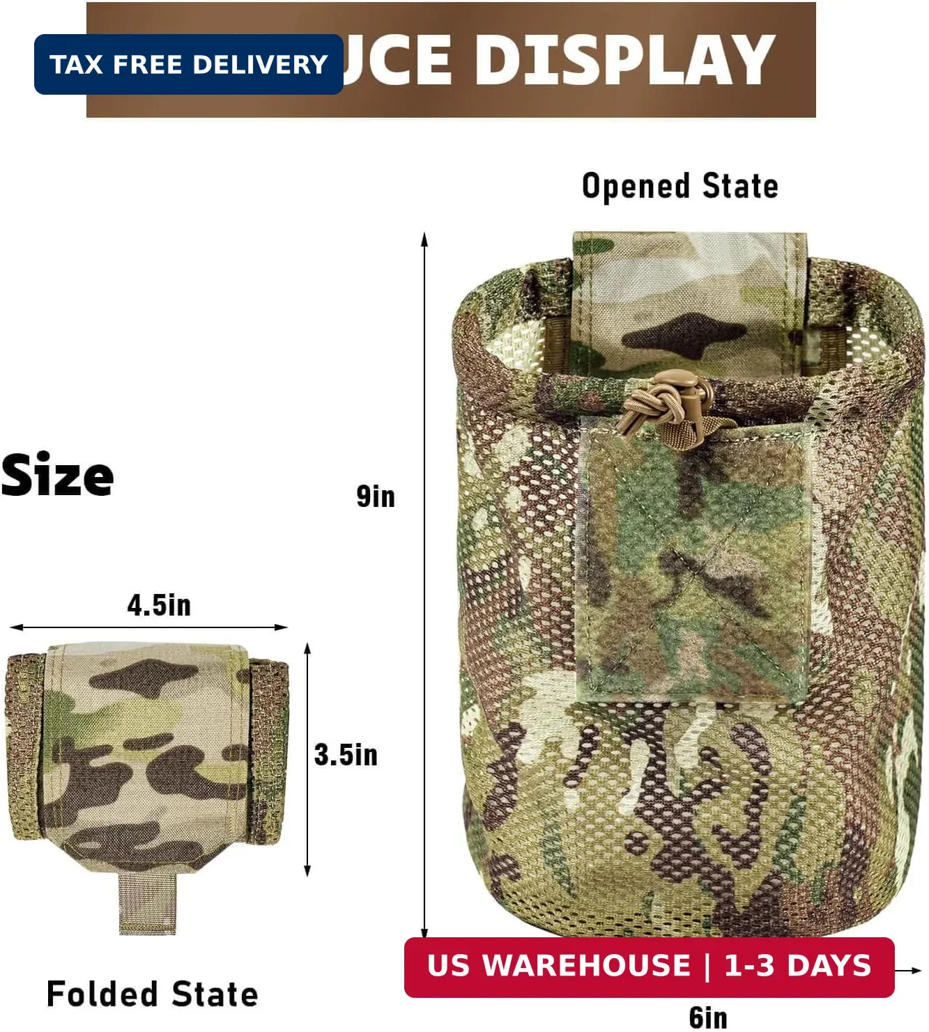 Dump Pouch Tactical Molle Mesh Pouches,Lightweight Range Compact Micro Drawstrin