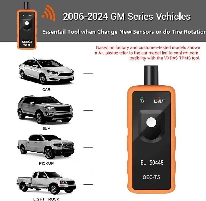 GM TPMS Relearn Tool Sensor Reset Activation Programming for Chevy Vehicles - Up
