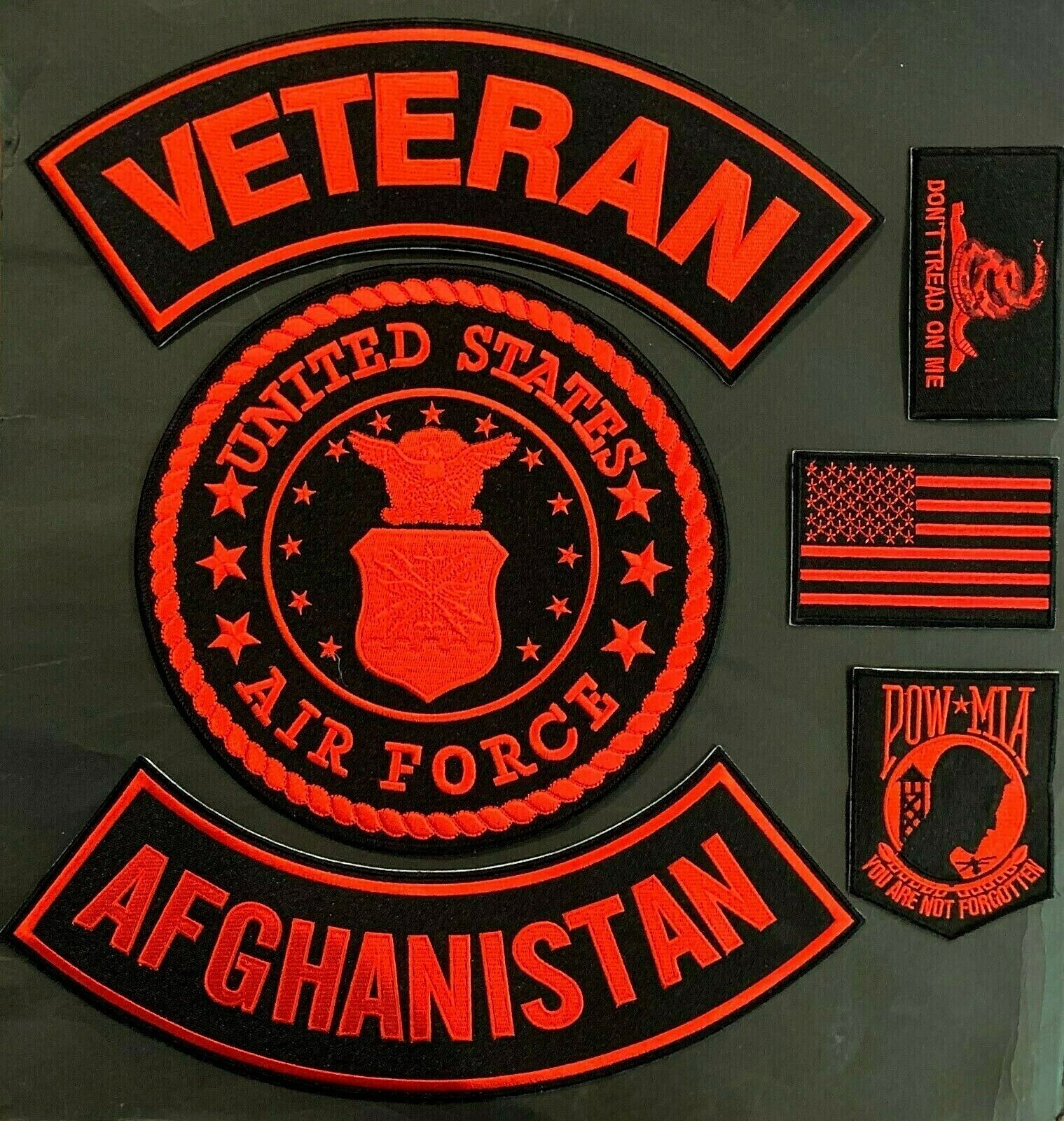 US AIR FORCE SEAL VETERAN AFGHANISTAN MILITARY MOTORCYCLE VEST LOT OF 6 PATCHES