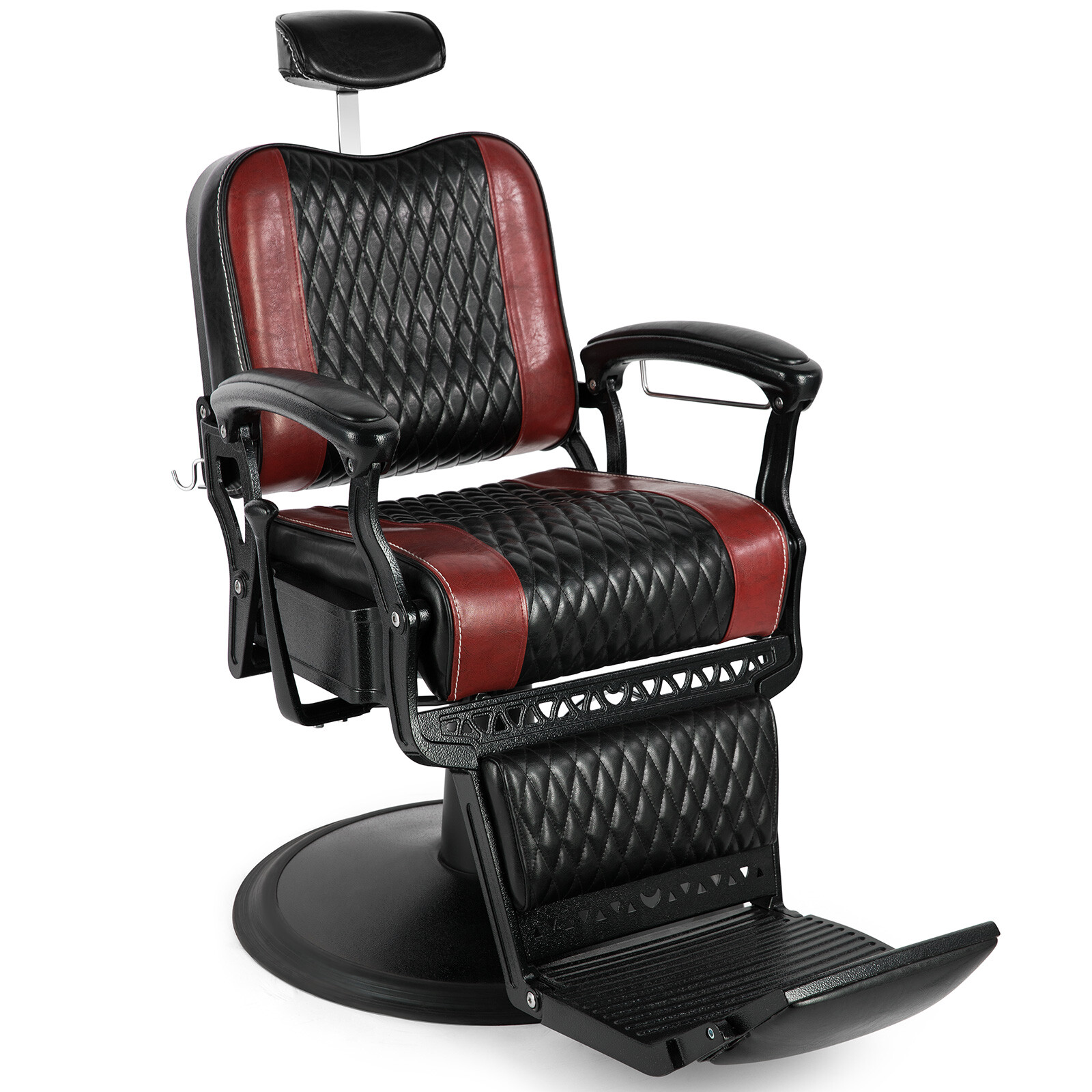 Black+Red Vintage Recline All Purpose Hydraulic Barber Chair Salon BeautyStyling