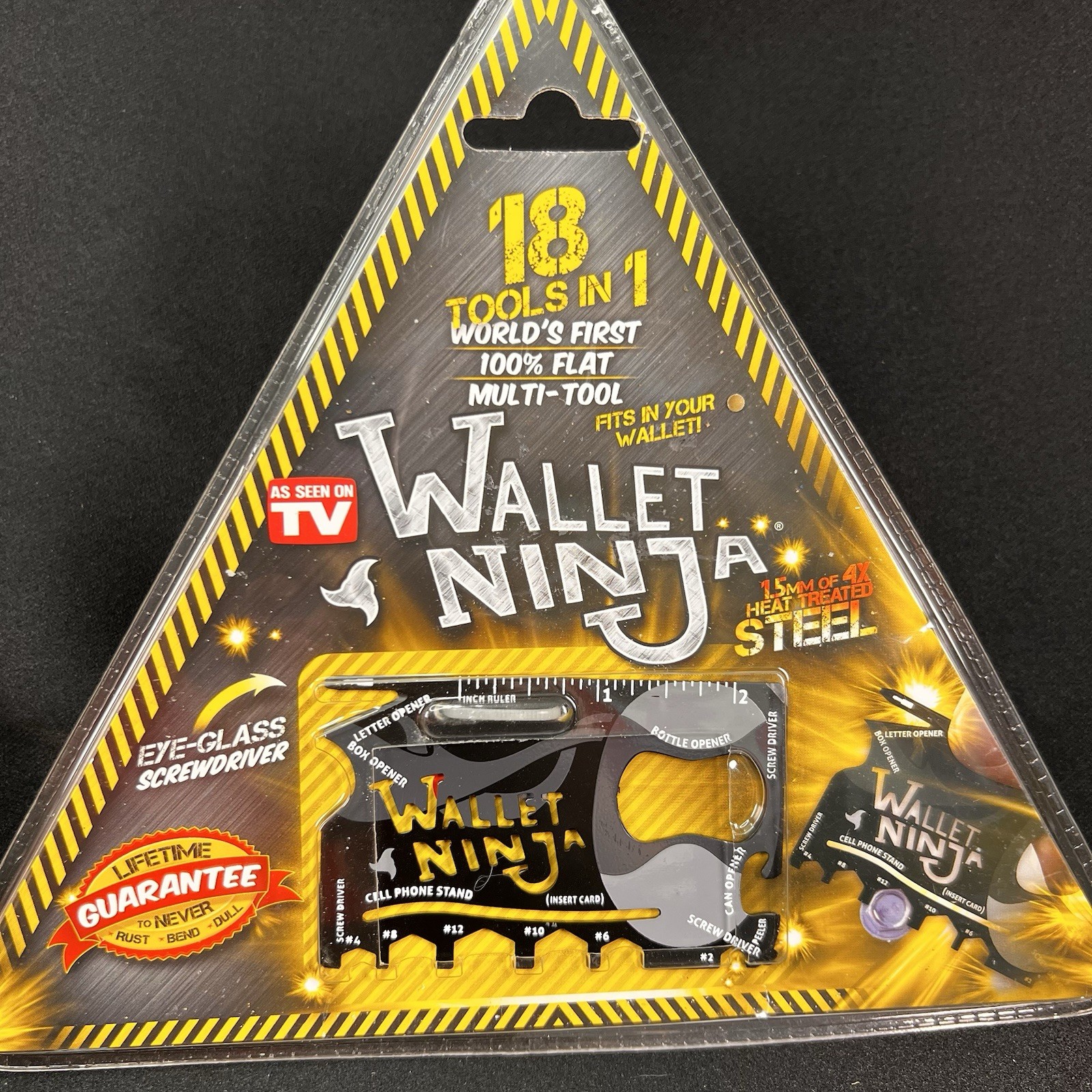 Wallet Ninja Multi-Tool Card Unisex OS Black New 18-in-1 Steel TSA Approved EDC