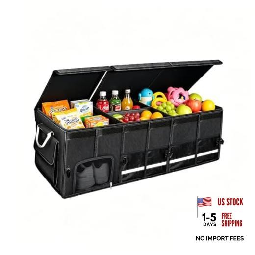 95L Car trunk organizer - Collapsible Multi-Compartments - 34.5x13.8x11.8 Inch