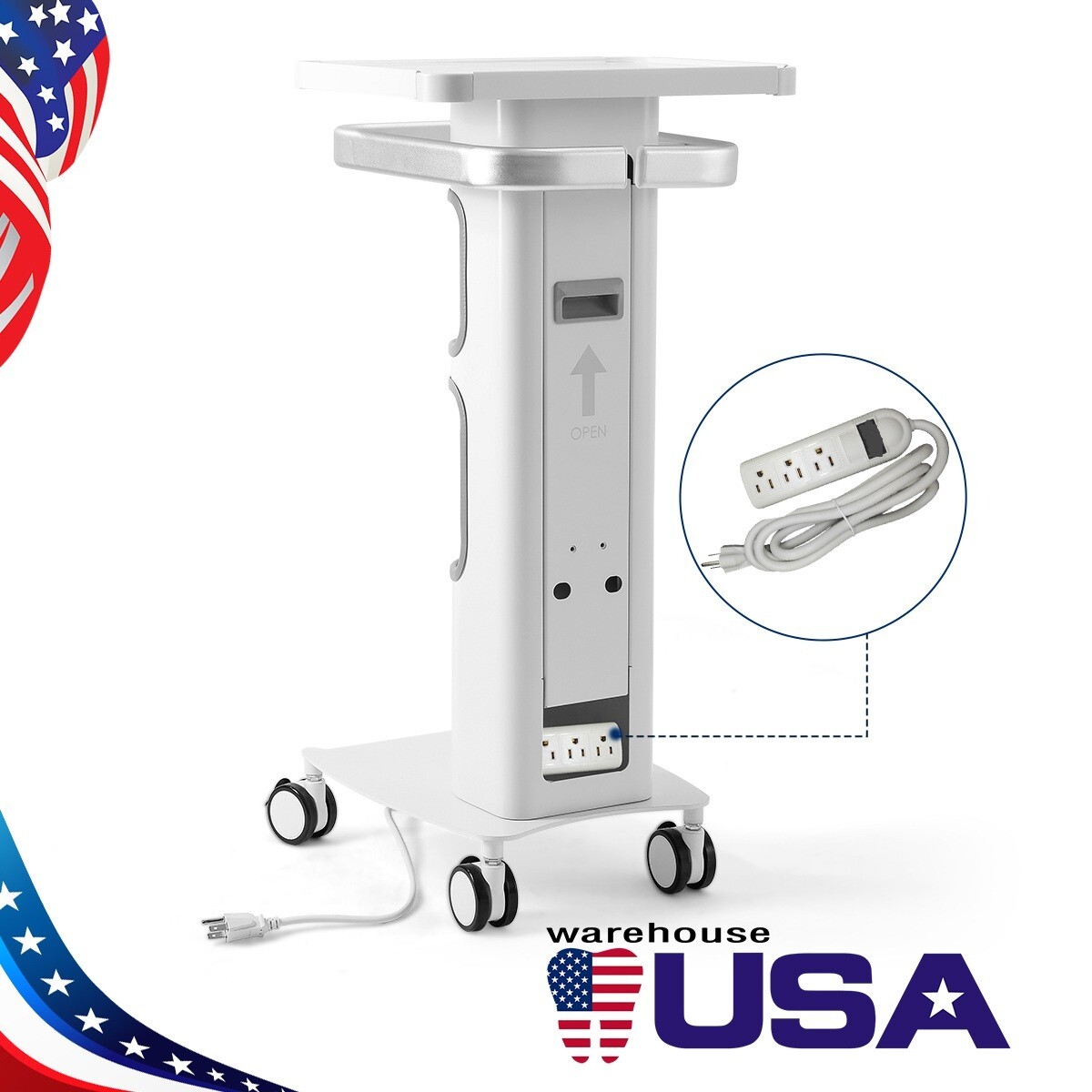 Compact Dental Mobile Multi-Function Cart with Lockable Wheels & Storage Boxes