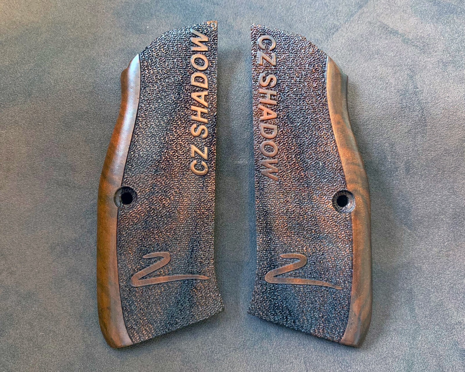 CZ Shadow 2 Turkish Walnut Wood Grips. Gritty Texture. USA Based Seller