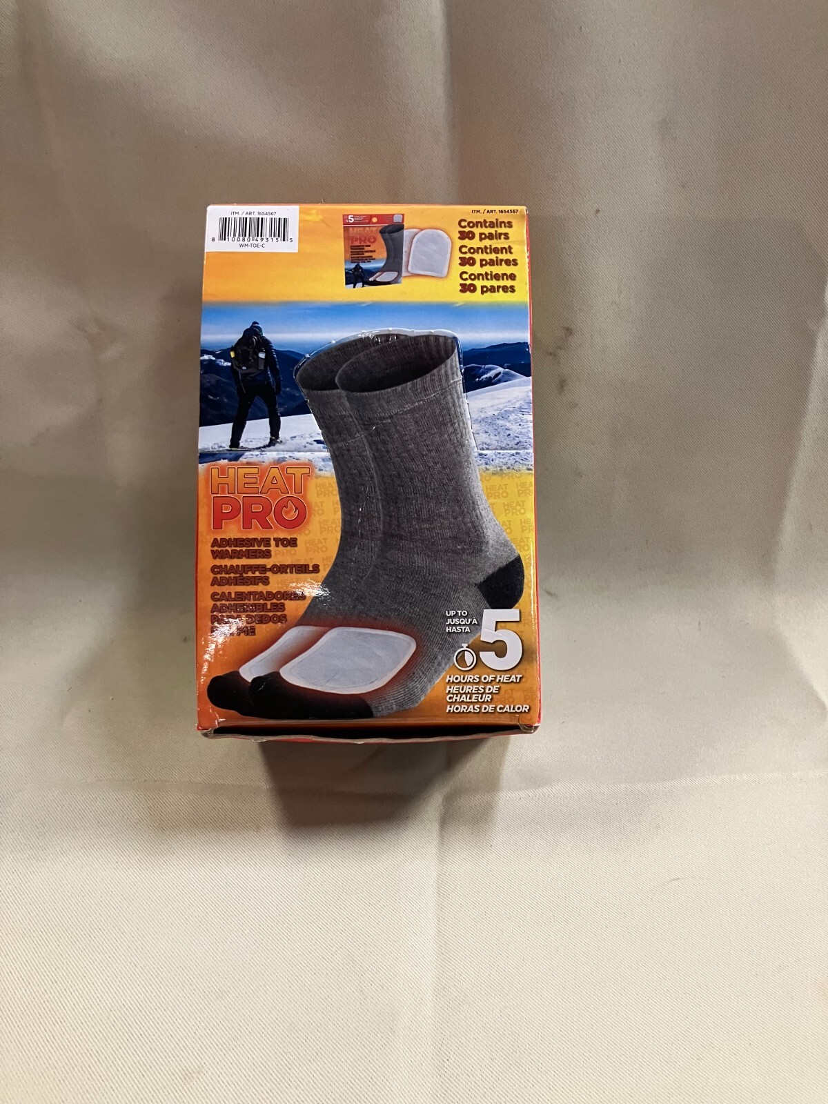 Heat Pro Adhesive Toe Warmers 5 Hours Of Heat 30 Pairs - 60 Total Foot Warmers